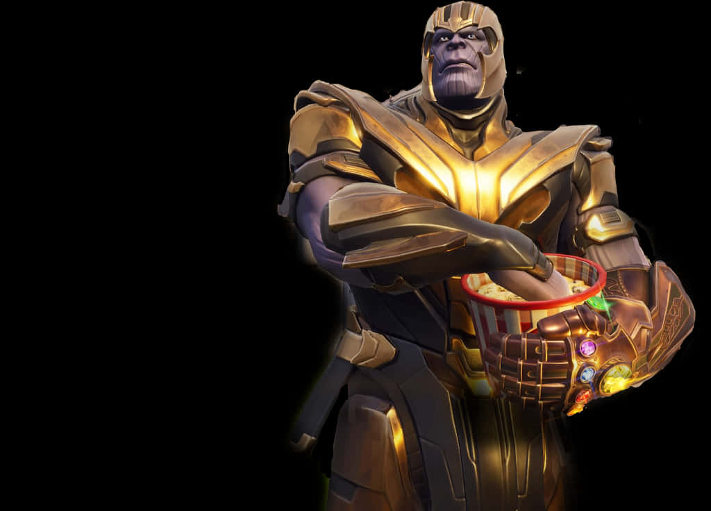 Thanos cầm thùng bỏng ngô Hình nền