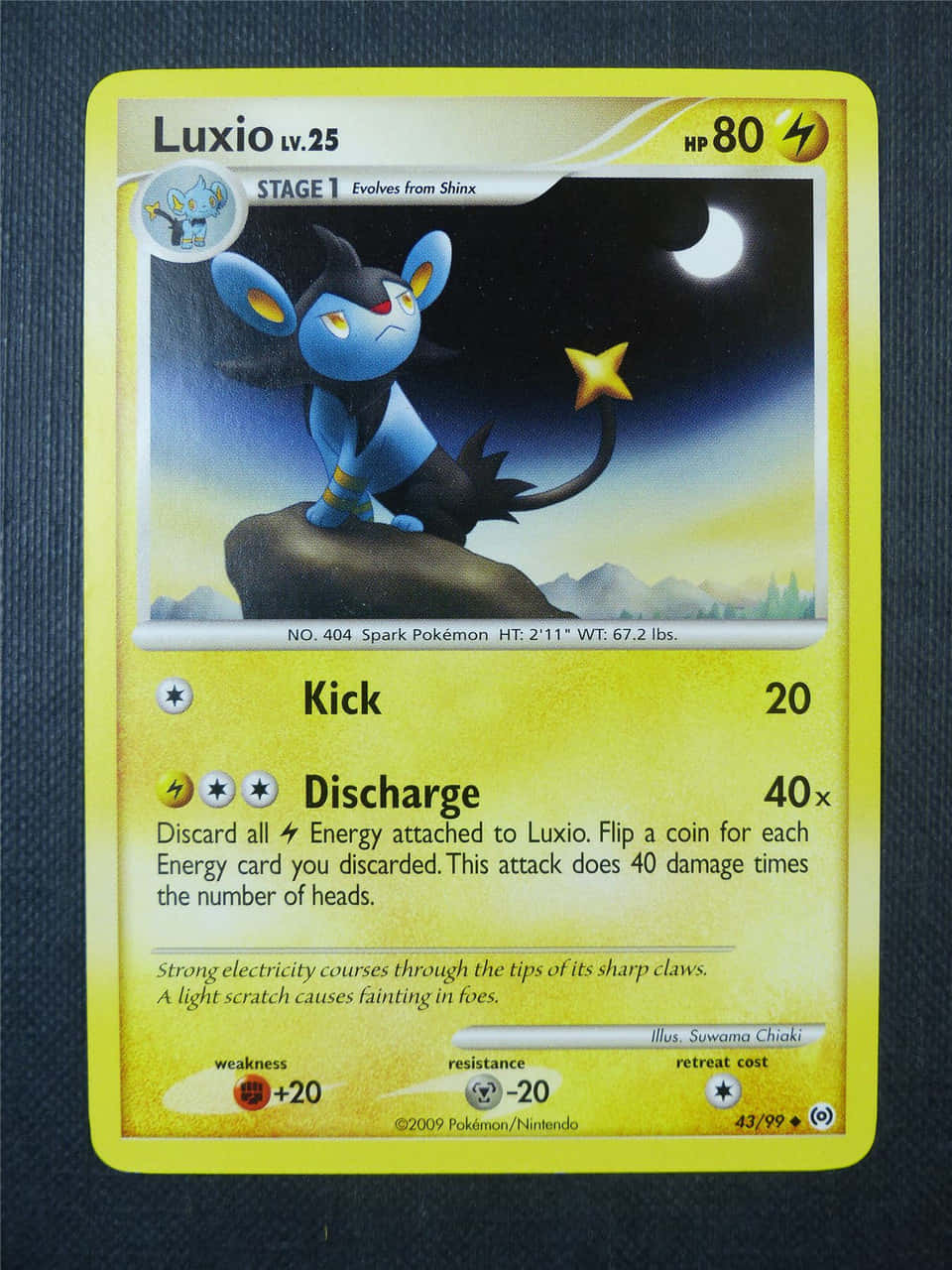 Thẻ bài Pokemon Luxio nền xanh Hình nền