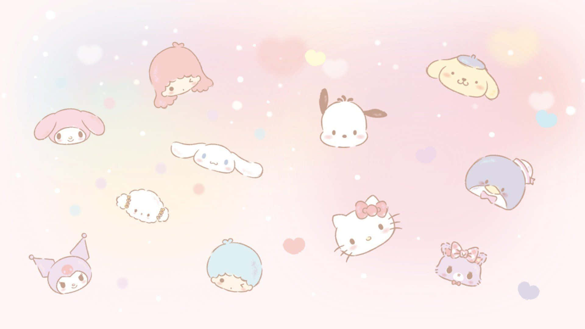 Thể hiện tinh thần Sanrio của bạn với hình nền vui nhộn và đầy màu sắc này Hình nền