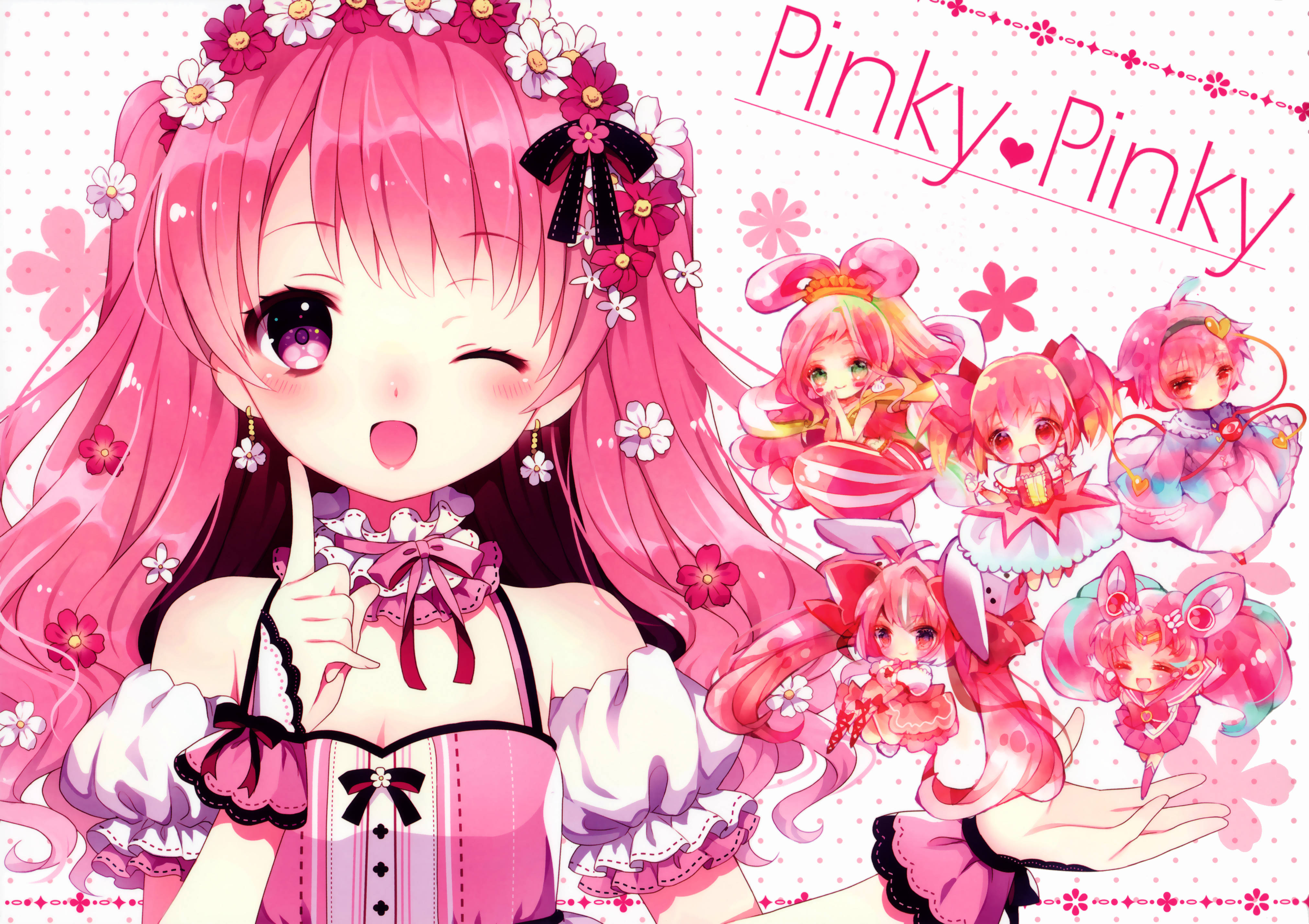 Thể hiện văn hóa Kawaii – Phong cách Anime hồng của Hikaru Usada. Hình nền
