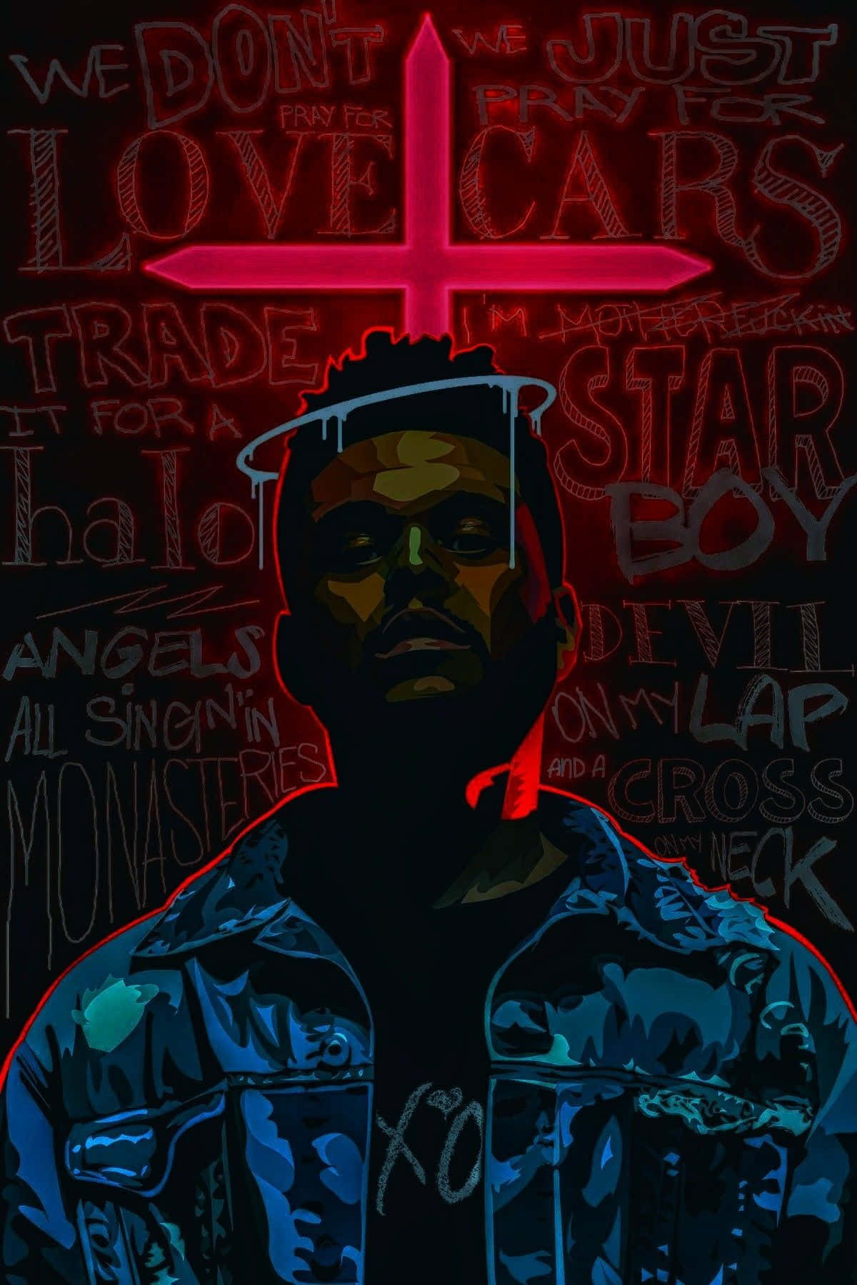 The Weeknd biểu diễn trên sân khấu Hình nền