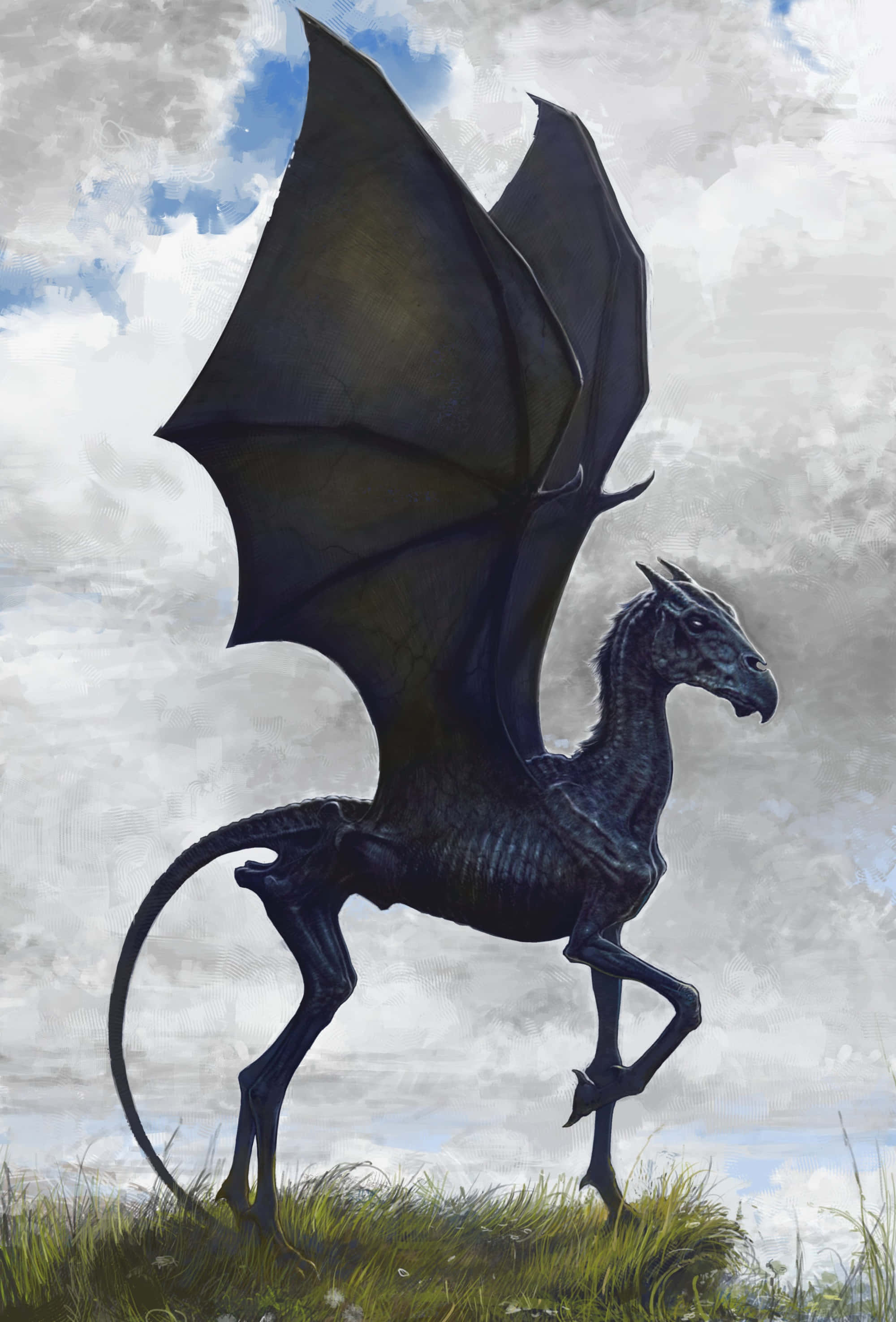 Thestral Đầy Mê Hoặc Dưới Ánh Trăng Huyền Bí Hình nền