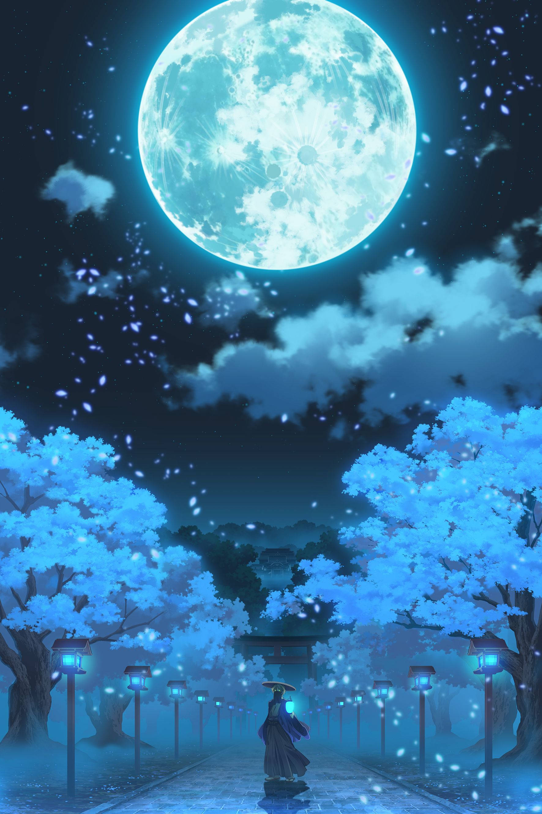 Thiên Hà Trăng Anime Nghệ Thuật Hình nền