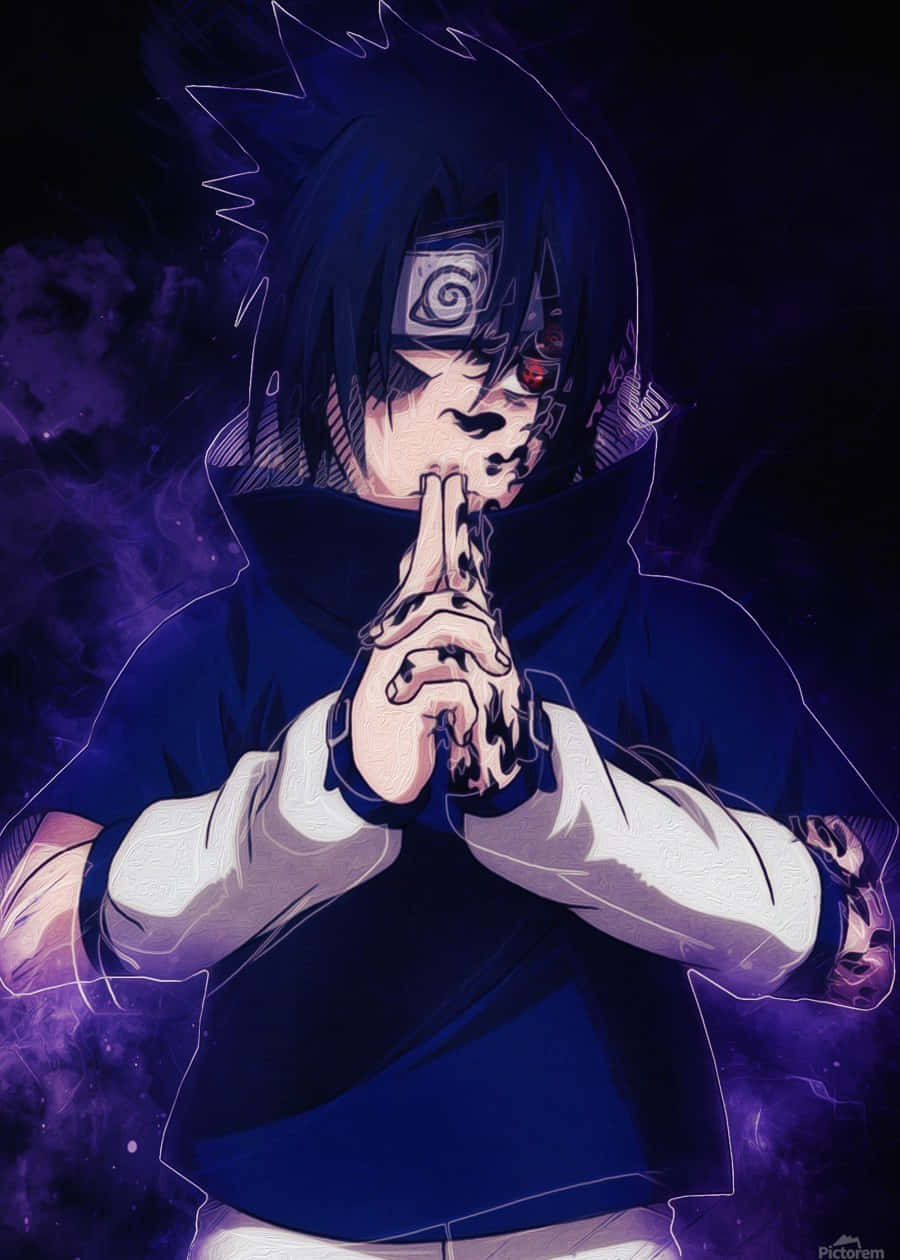 Thiên tài của tộc Uchiha, Sasuke, thể hiện sức mạnh và tài năng Hình nền