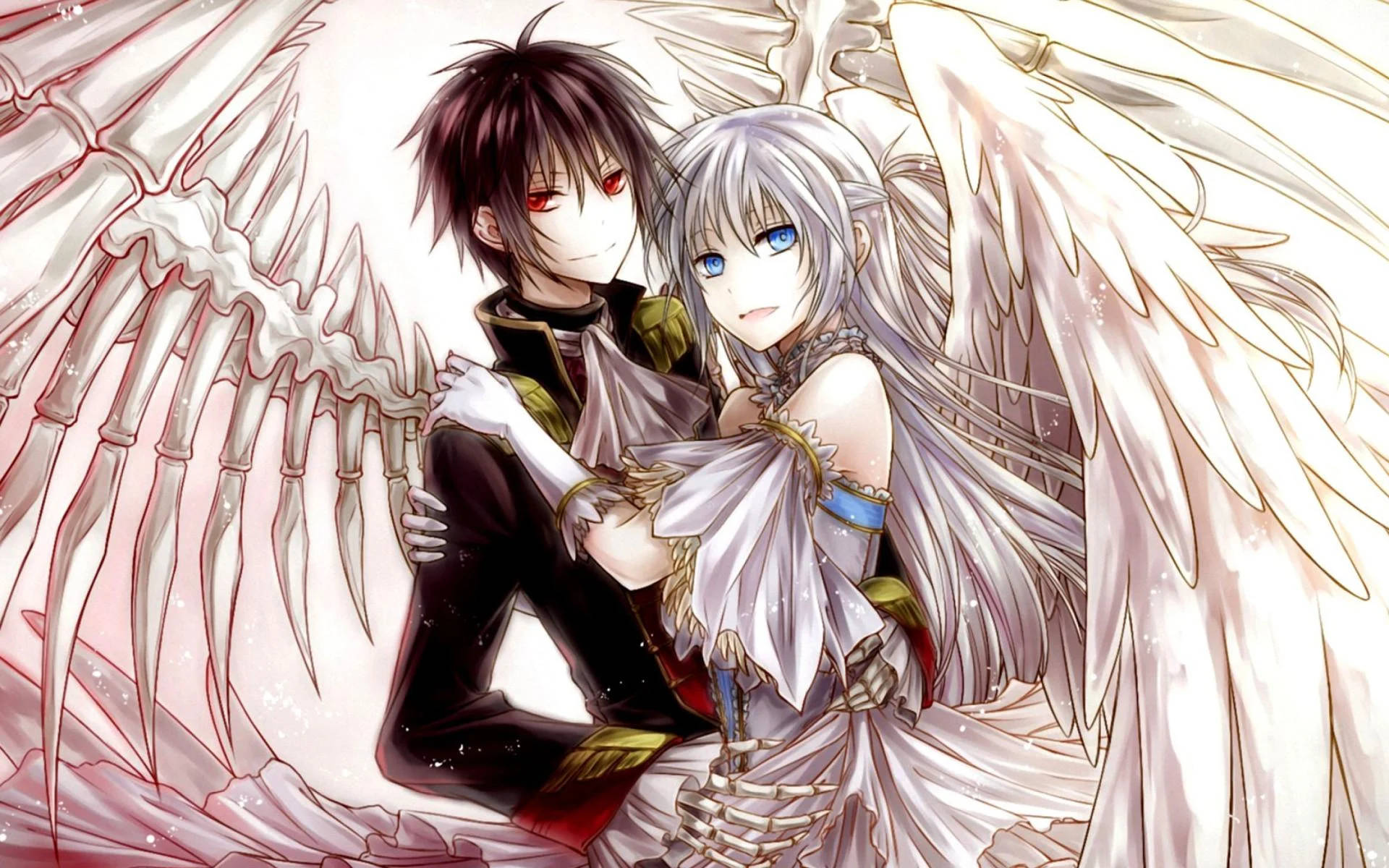 Thiên thần Anime ôm ấp Hình nền