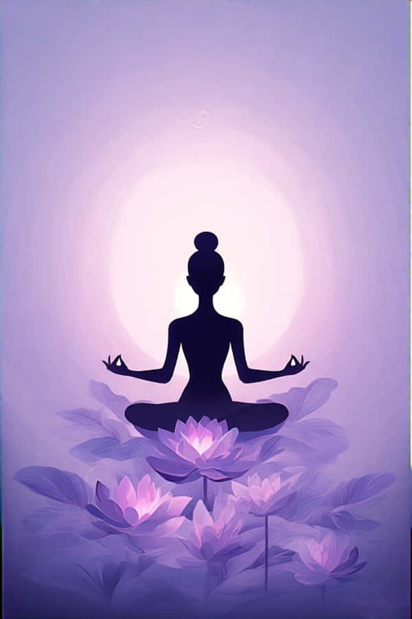Thiền Yoga Tư Thế Hoa Sen Tím Lavender Thư Giãn 4K Hình nền