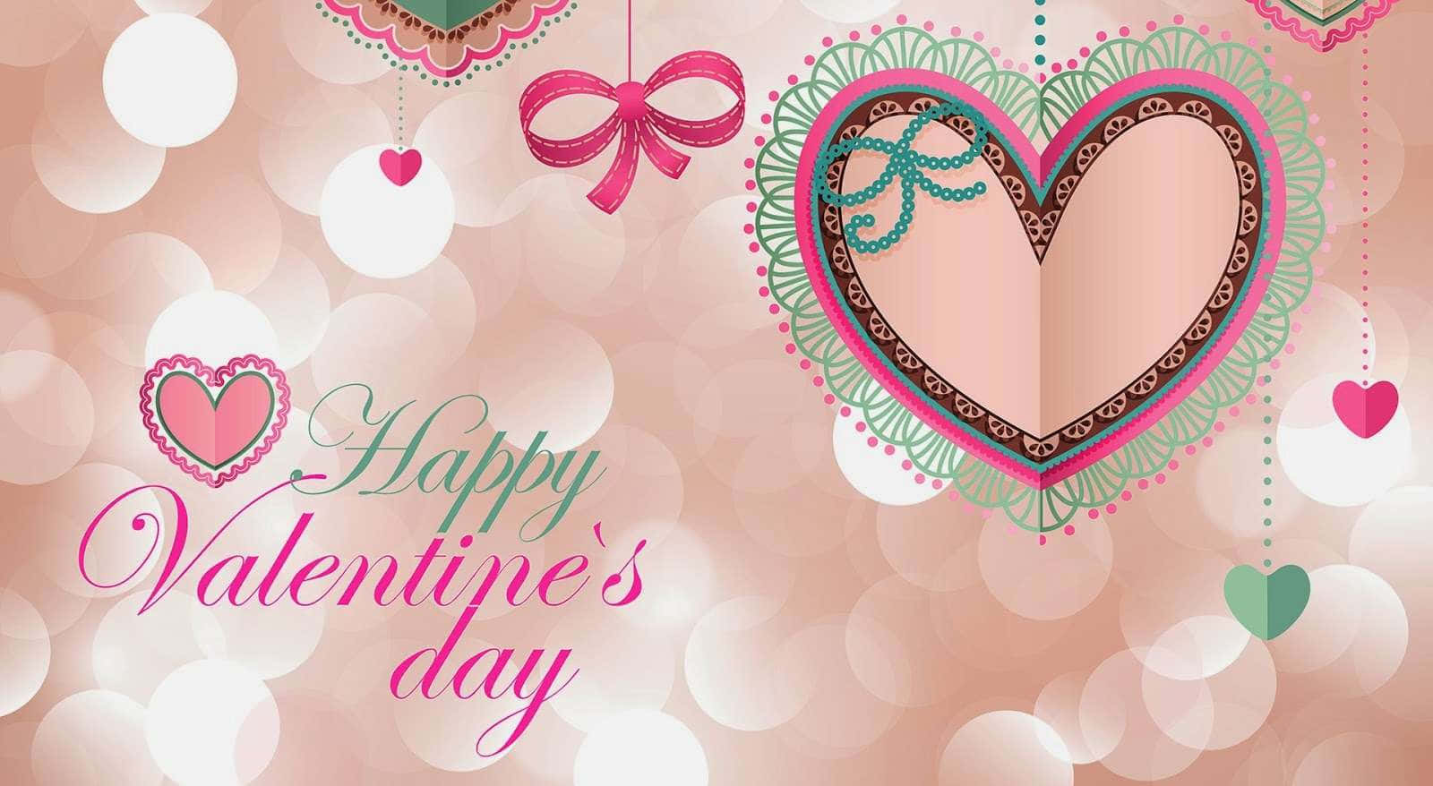 Thiệp chúc mừng Valentine hồng dễ thương Hình nền