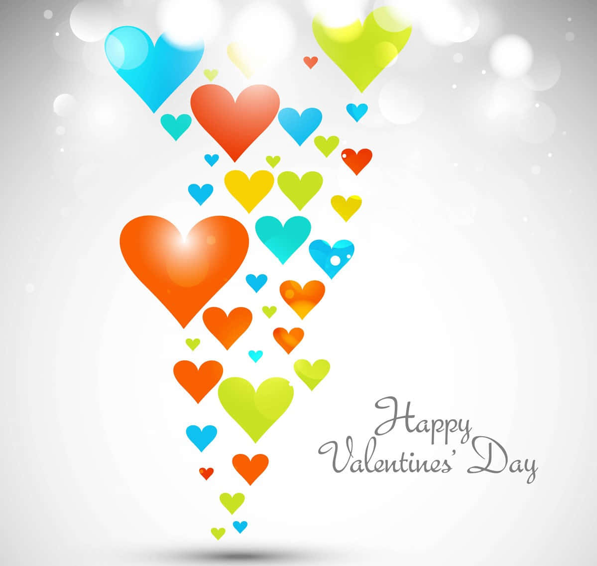 Thiệp Valentine Dễ Thương Nhiều Màu Sắc Minh Họa Kỹ Thuật Số Hình nền