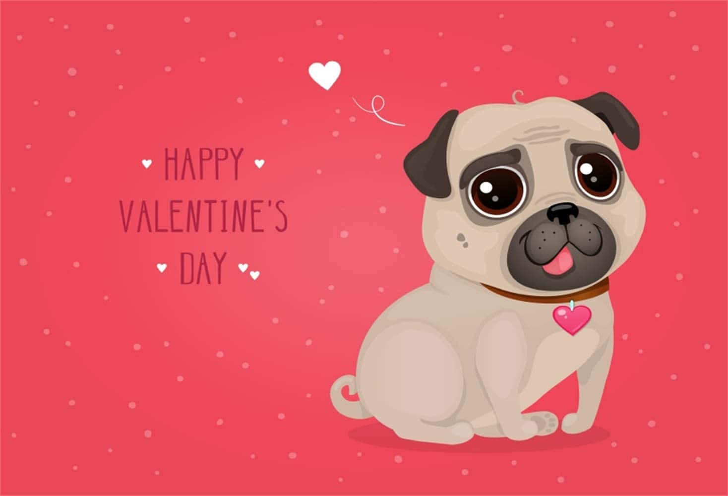 thiệp Valentine với chú chó pug Hình nền