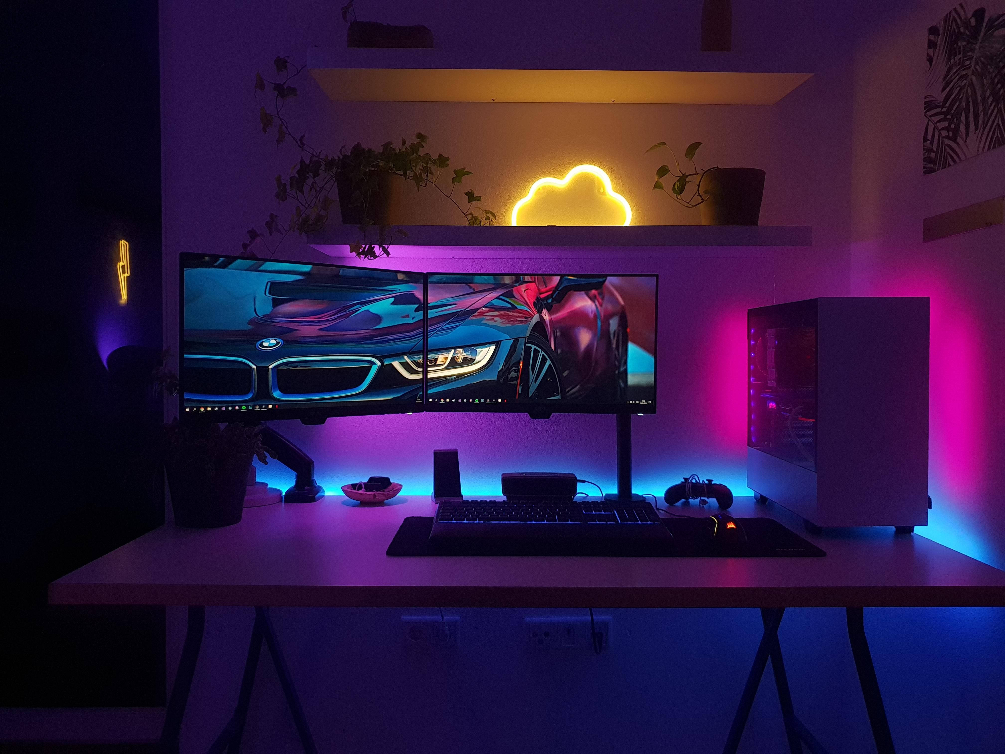 Thiết kế không gian tối giản phòng chơi game Hình nền