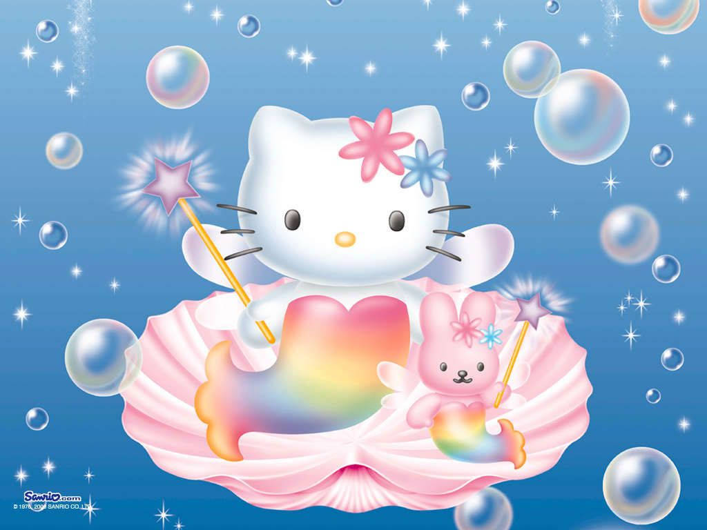 Thỏ Siren Và Hello Kitty PFP Hình nền