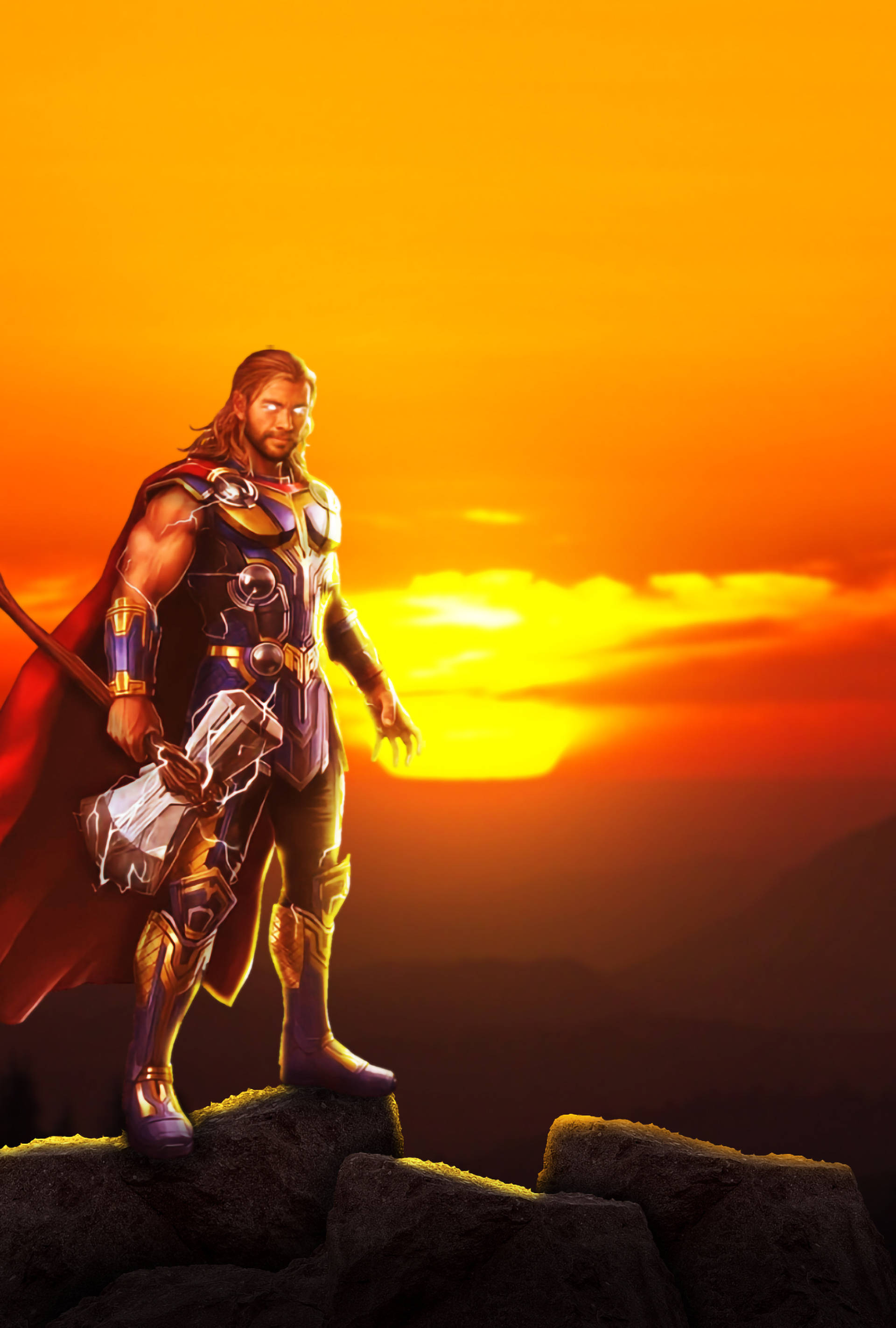 Thor Love And Thunder nghệ thuật hoàng hôn Hình nền