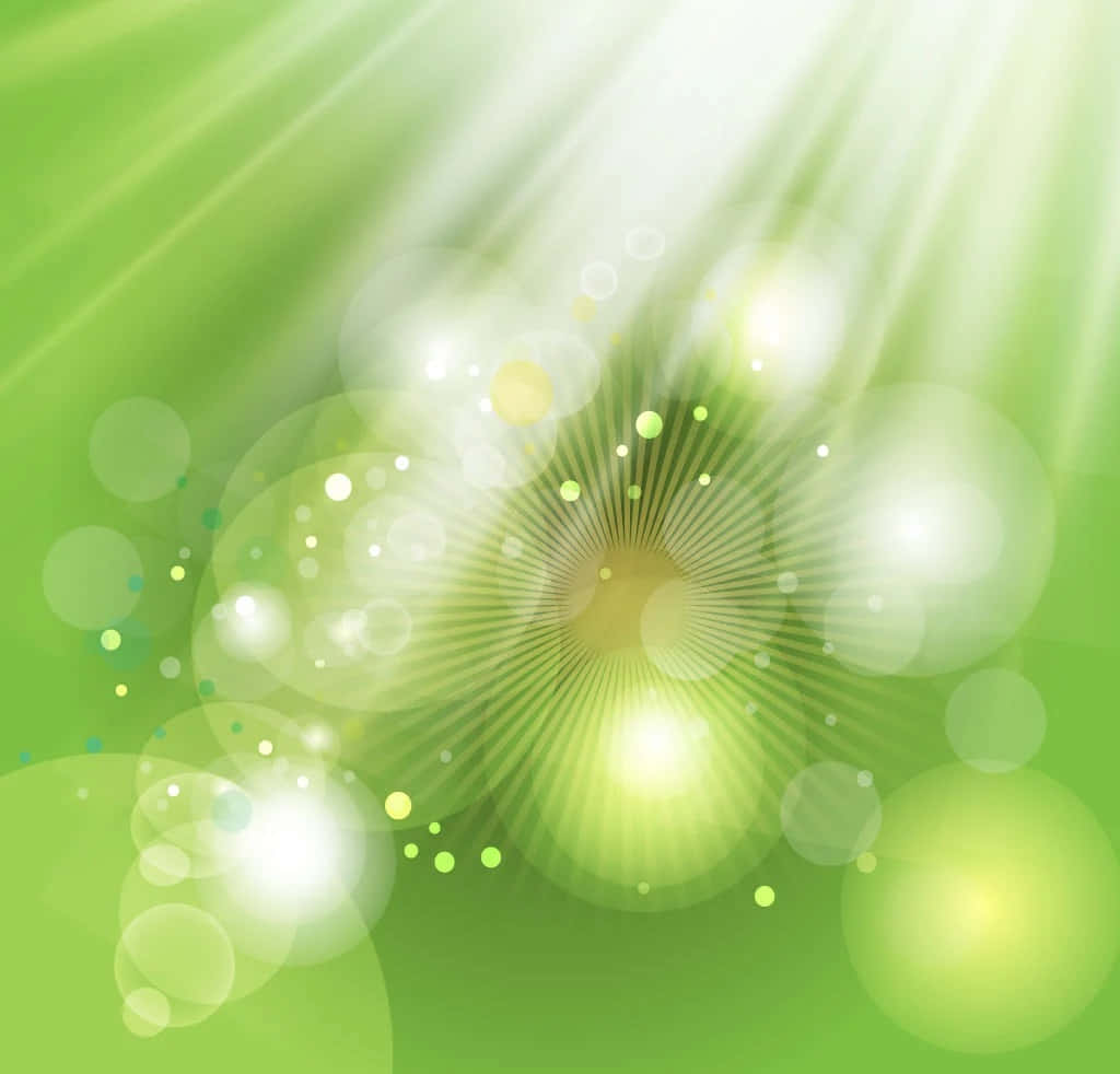Tia nắng mặt trời với hiệu ứng bokeh trên nền xanh lá nhạt Hình nền