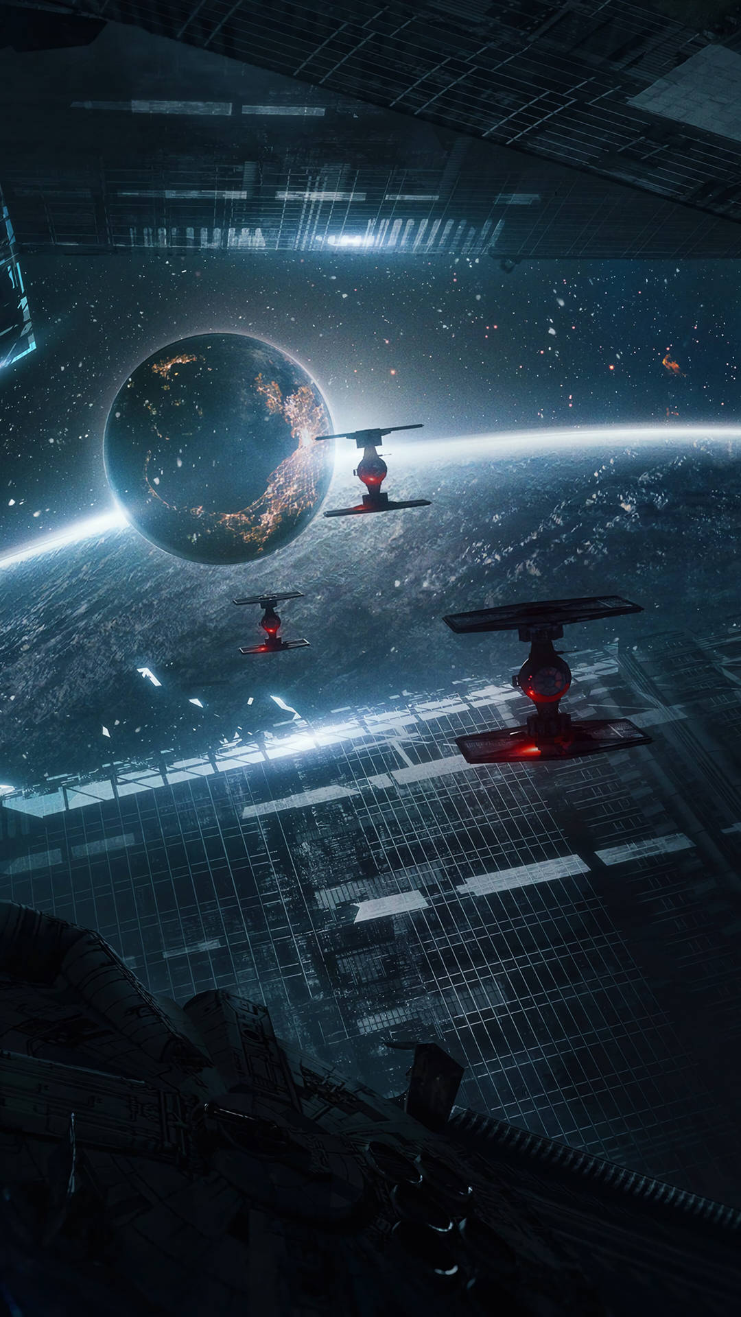 Tie Fighters Không Gian 4k Điện Thoại — Vũ trụ bên ngoài Hình nền