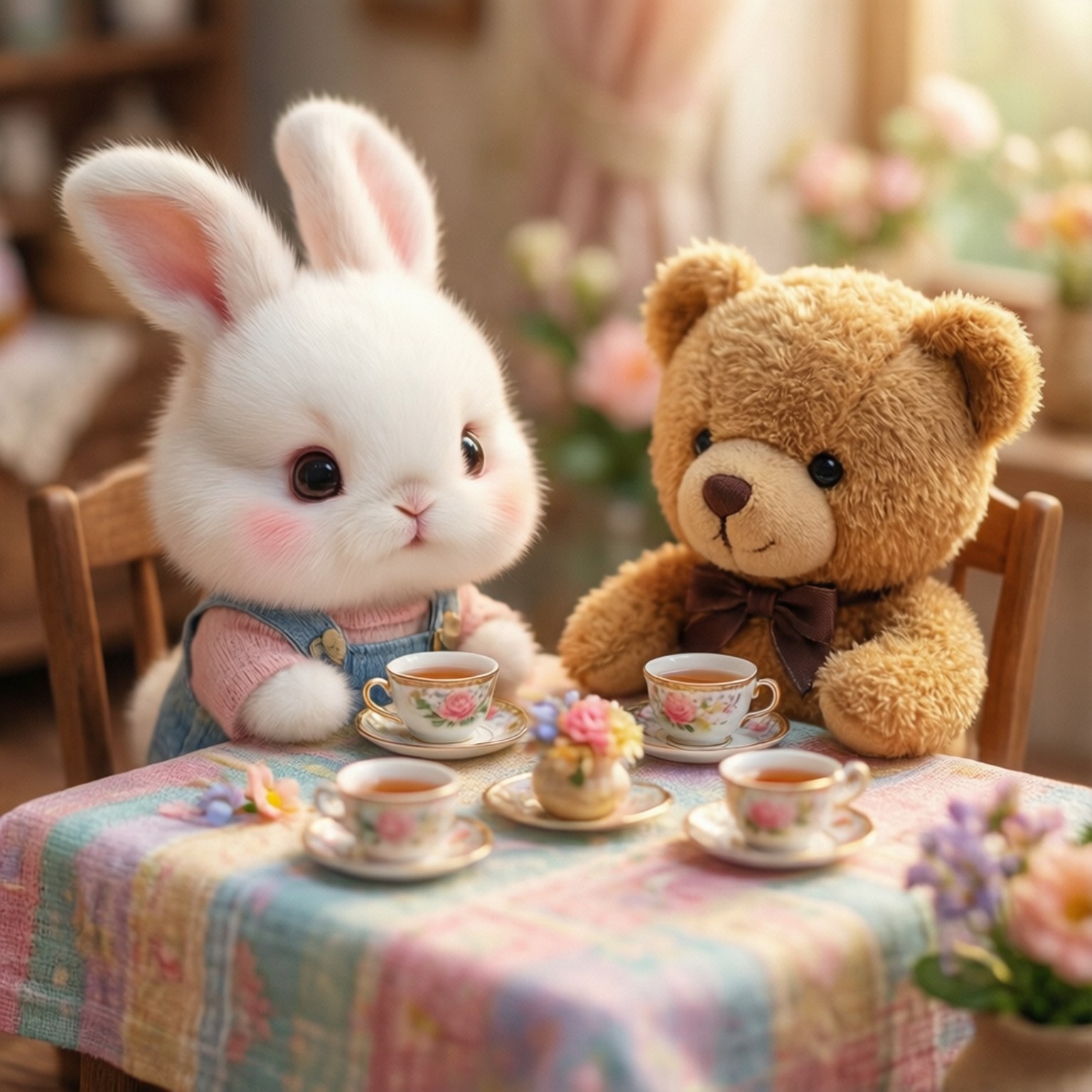 Tiệc Trà Gấu Bông Hình nền