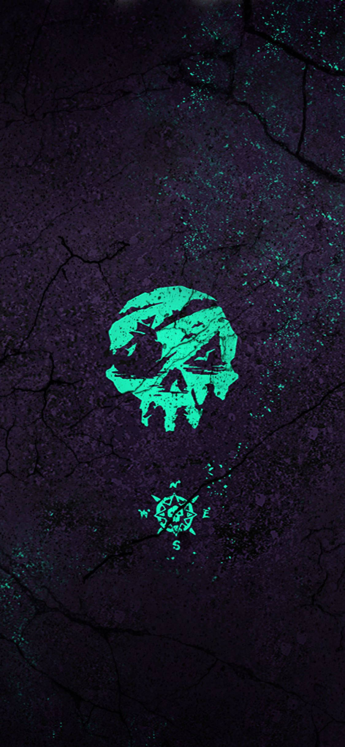 Tìm đường giữa Sea of Thieves với logo đầu lâu và la bàn. Hình nền