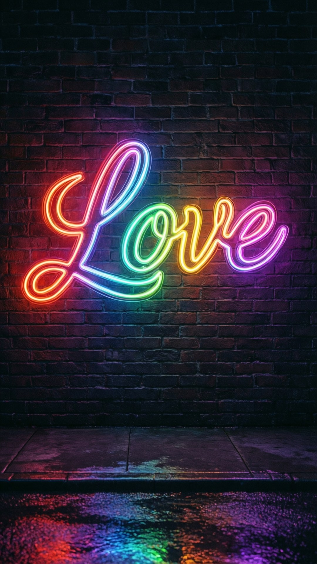 Tình Yêu Cầu Vồng Neon Hình nền