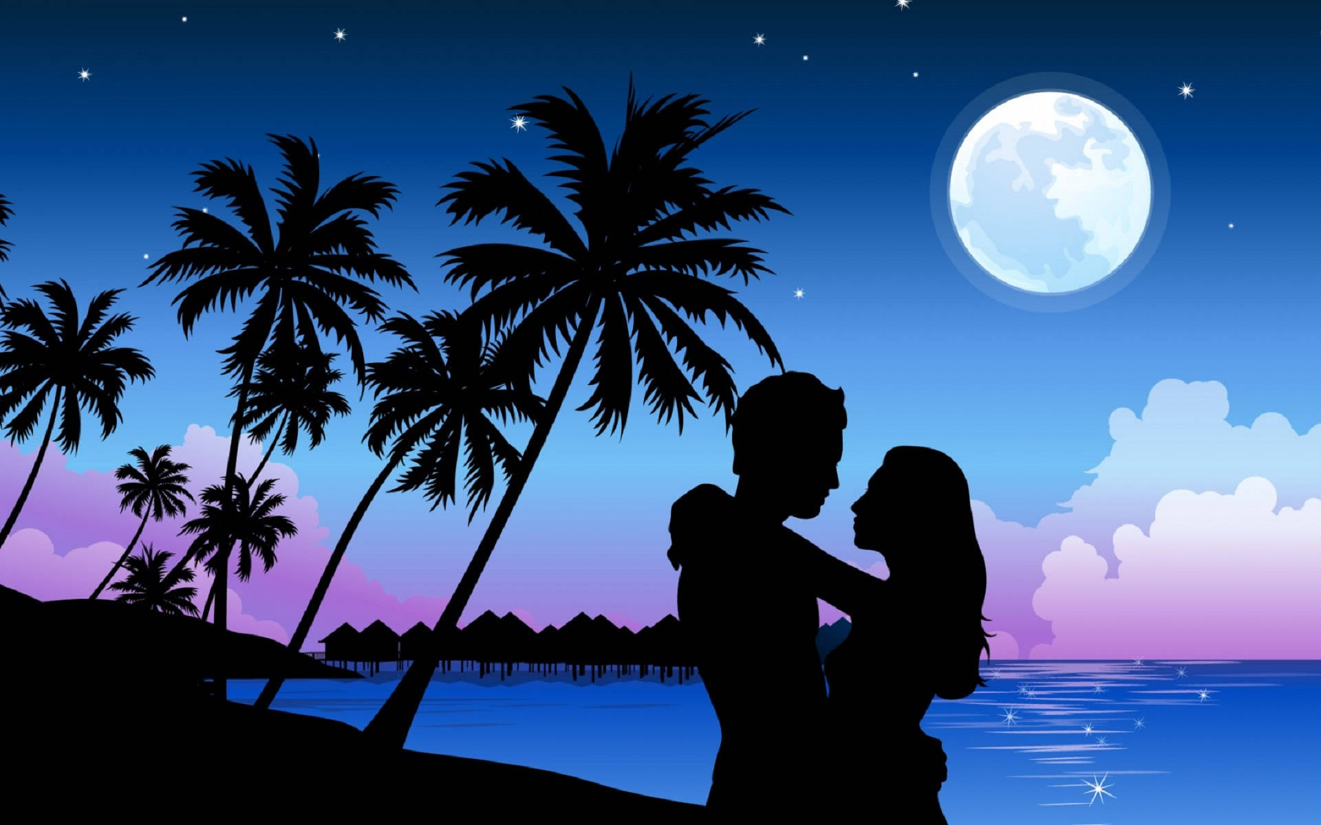 Tình Yêu Lãng Mạn Trên Đảo Hình nền