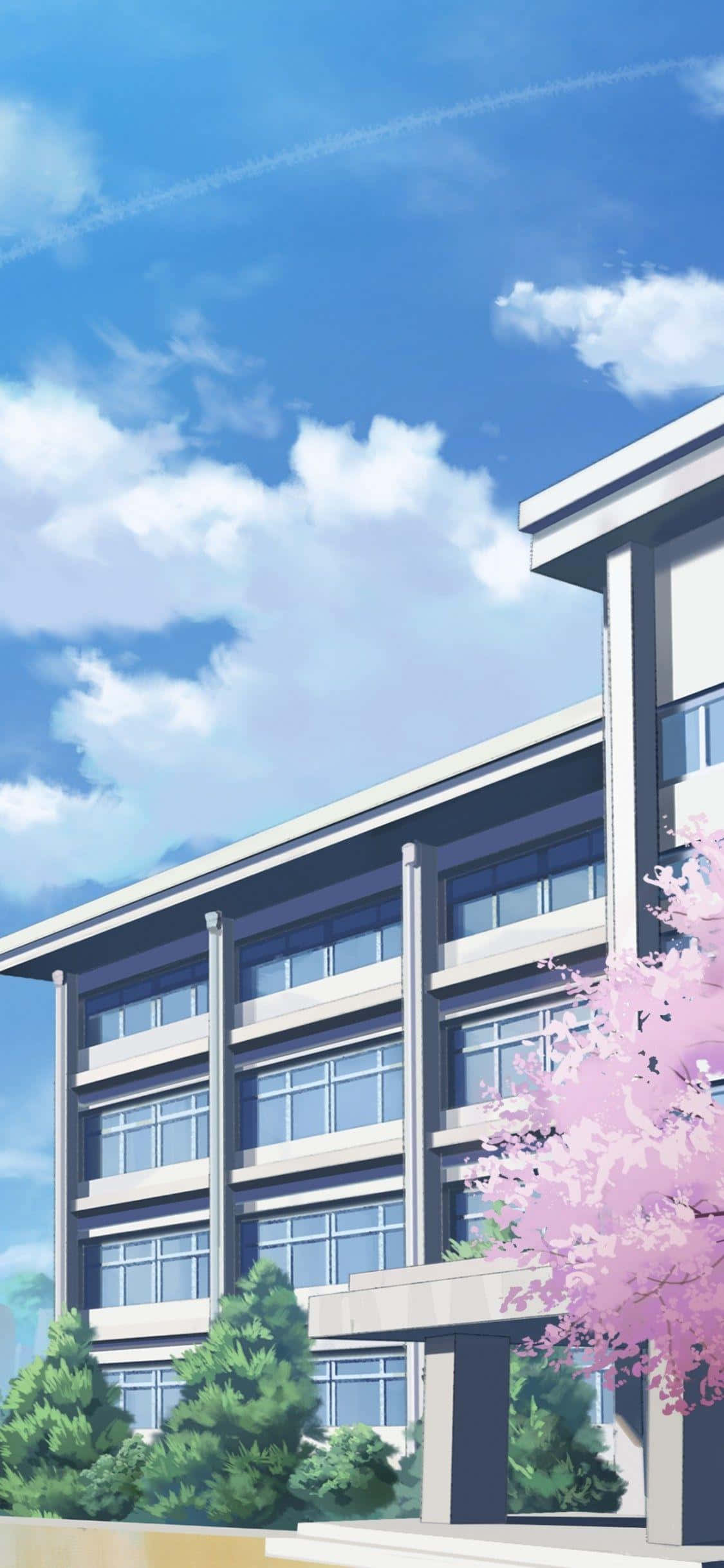 Tòa nhà trường học Anime Sakura Hình nền