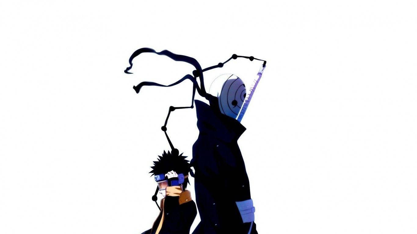 Tobi Naruto đứng lưng tựa lưng với Obito trẻ Hình nền