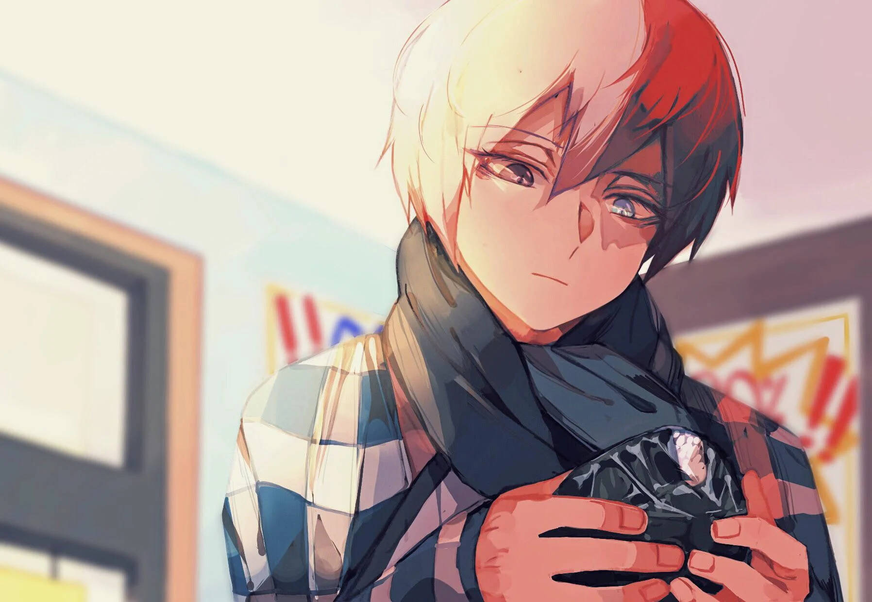 Todoroki Dễ Thương Cầm Viên Đá Pha Lê Hình nền