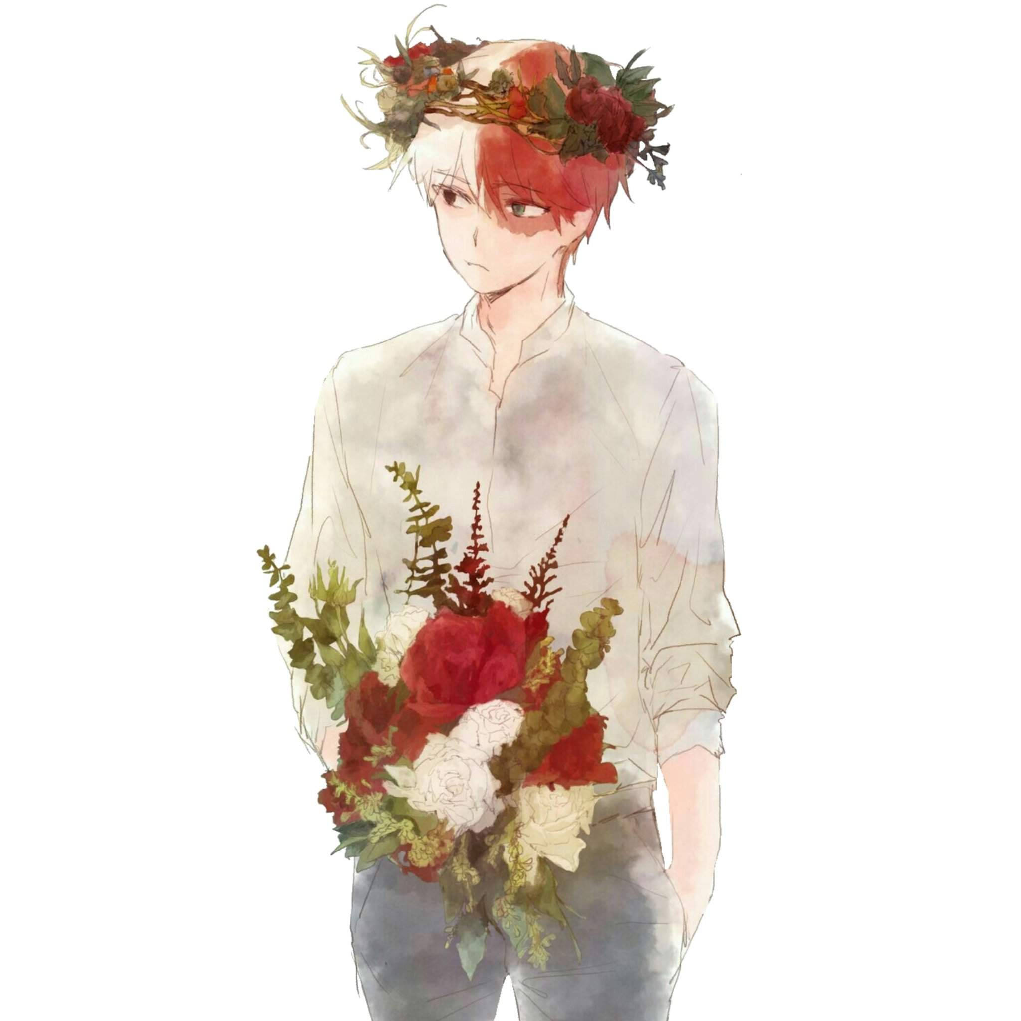 Todoroki Dễ Thương Với Hoa Hình nền