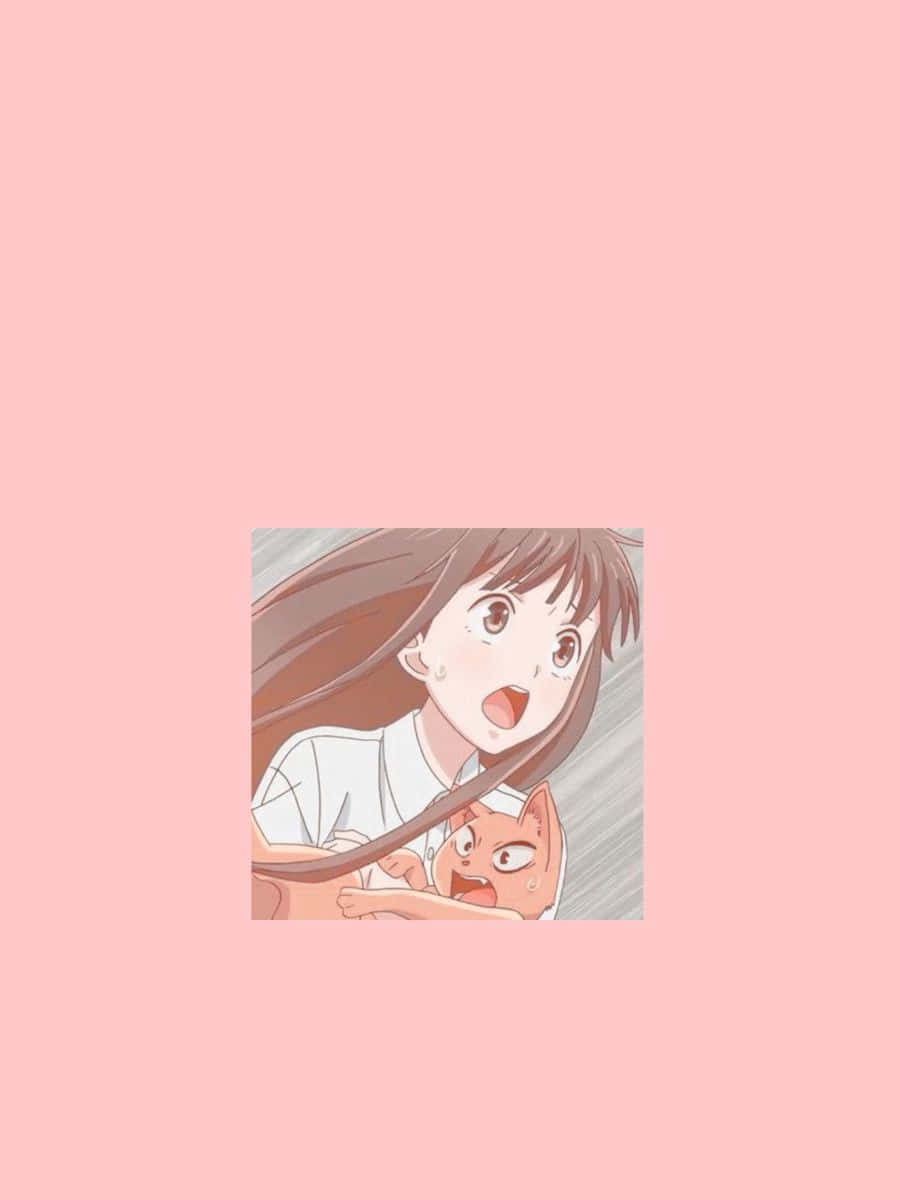 Tohru Honda Fruits Basket Anime Tối Giản Màu Hồng Hình nền