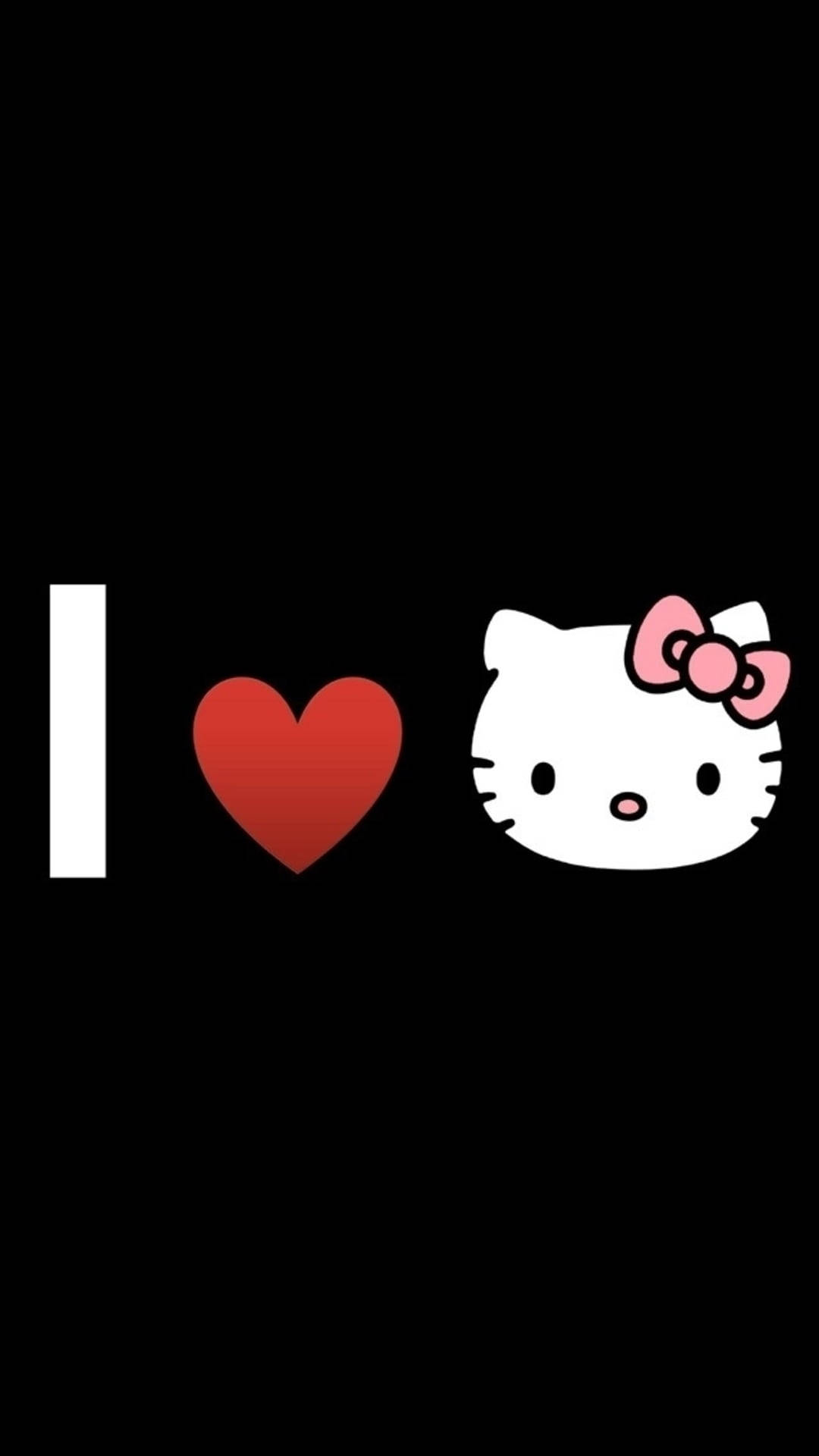 Tôi Yêu Hello Kitty Đen Hình nền
