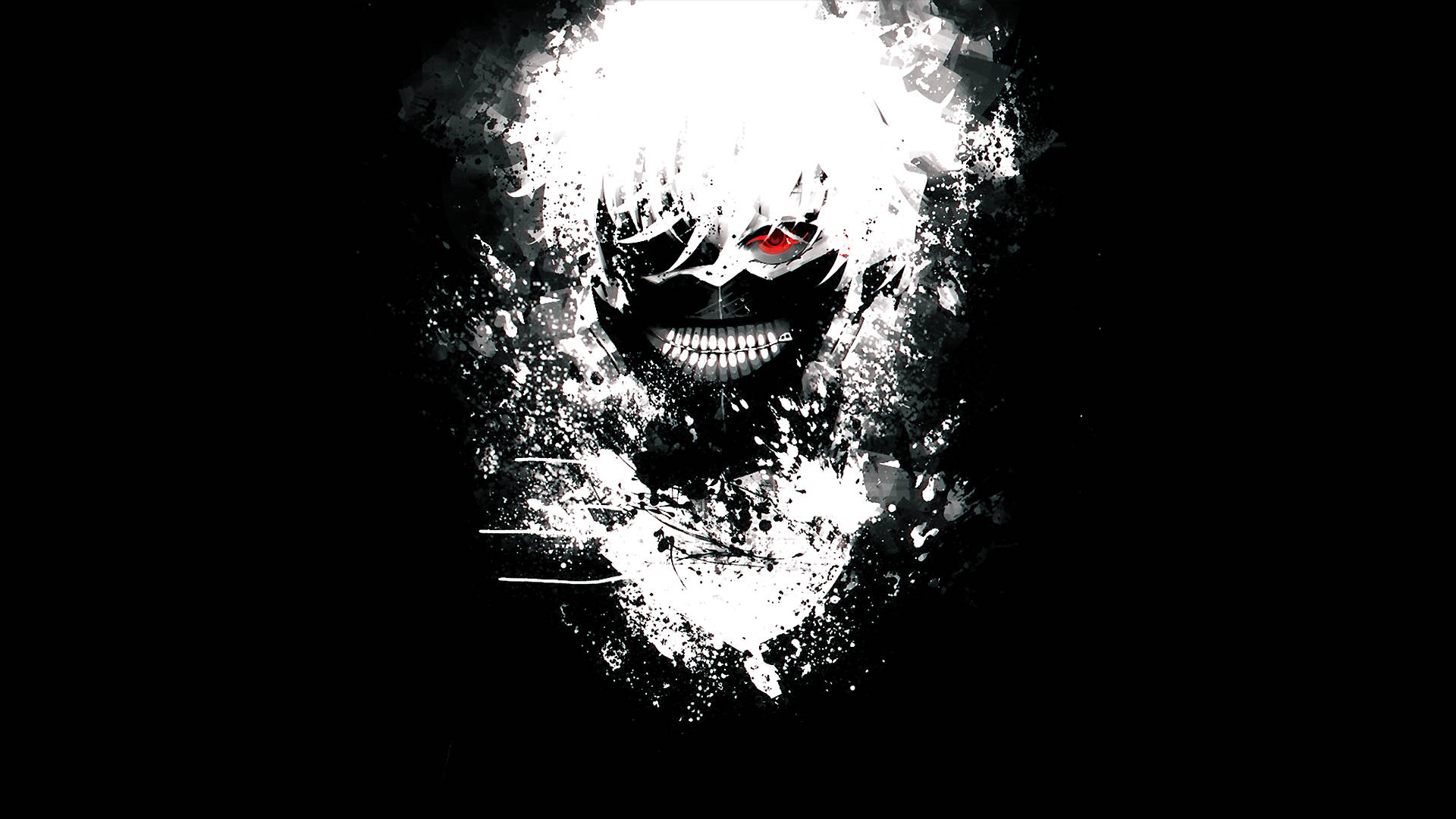 Tokyo Ghoul Aesthetic Với Ken Mỉm Cười Trong Trang Phục Trắng Hình nền