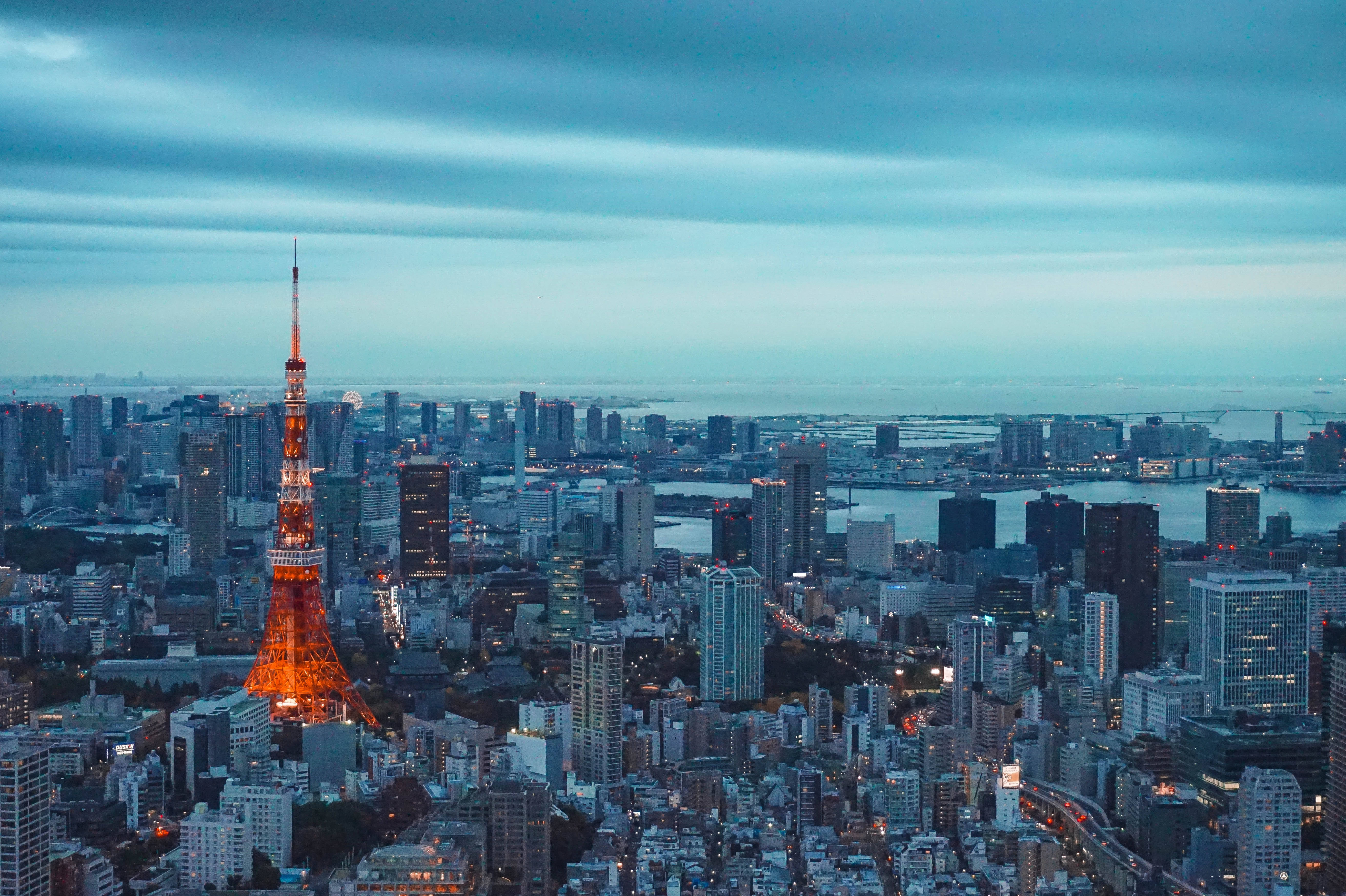 Tokyo Tower góc nhìn từ trên cao HD Nhật Bản Hình nền
