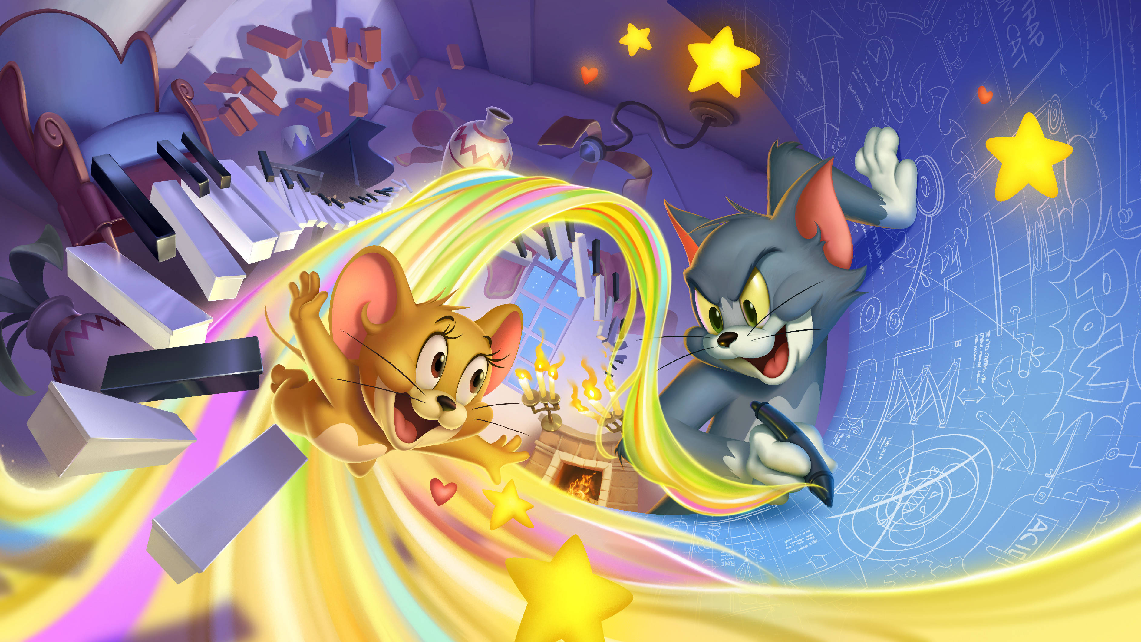 Tom và Jerry 3D đầy màu sắc và thẩm mỹ Hình nền