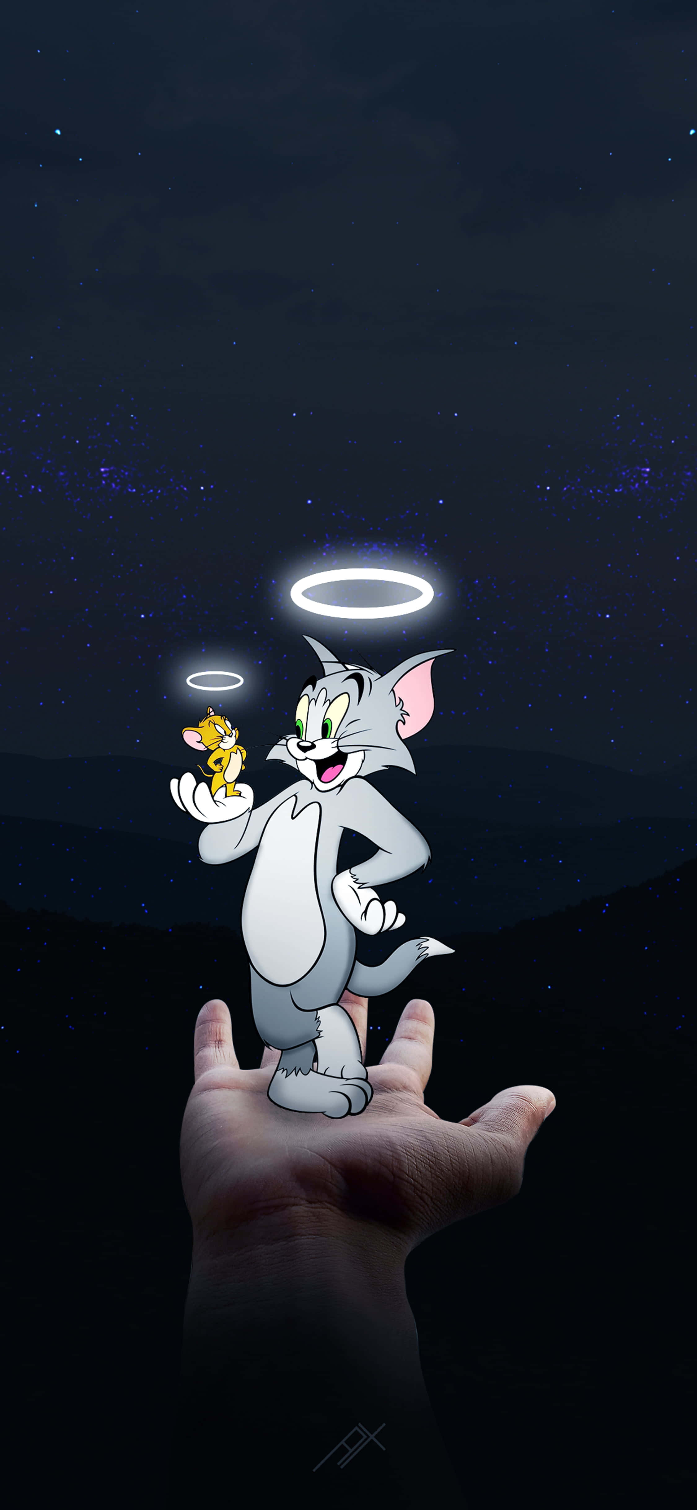 Tom Và Jerry Với Vầng Hào Quang Nền Hoạt Hình Hình nền