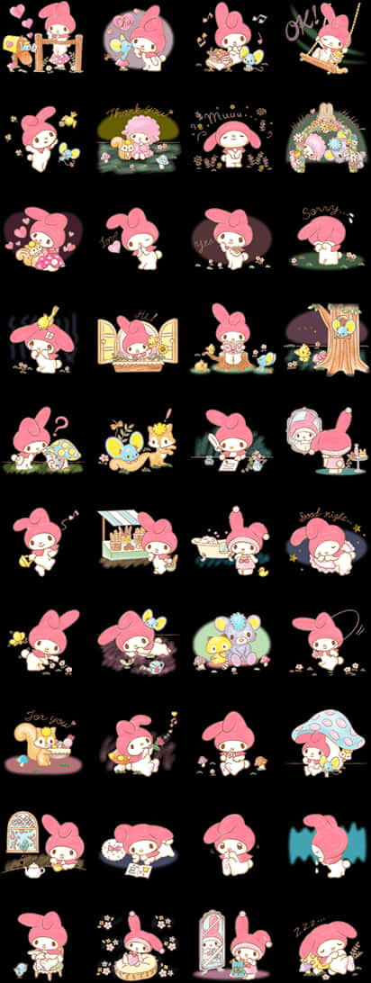 Tổng hợp biểu cảm và hoạt động của My Melody Hình nền