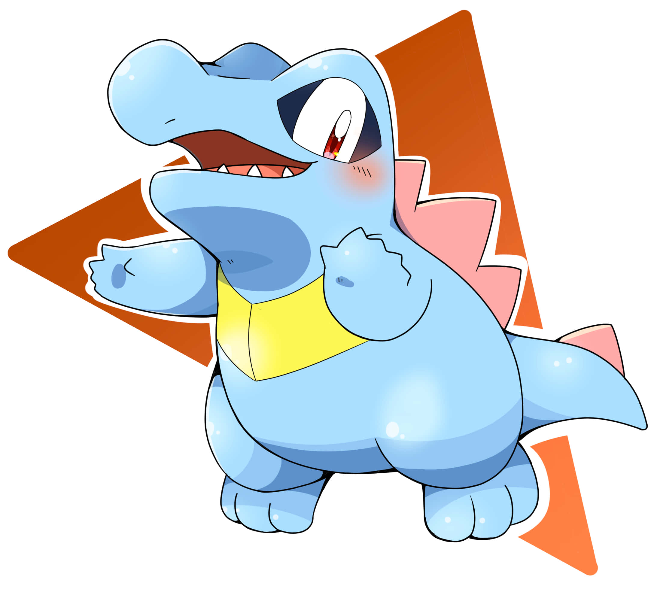 Totodile với hình tam giác màu cam Hình nền