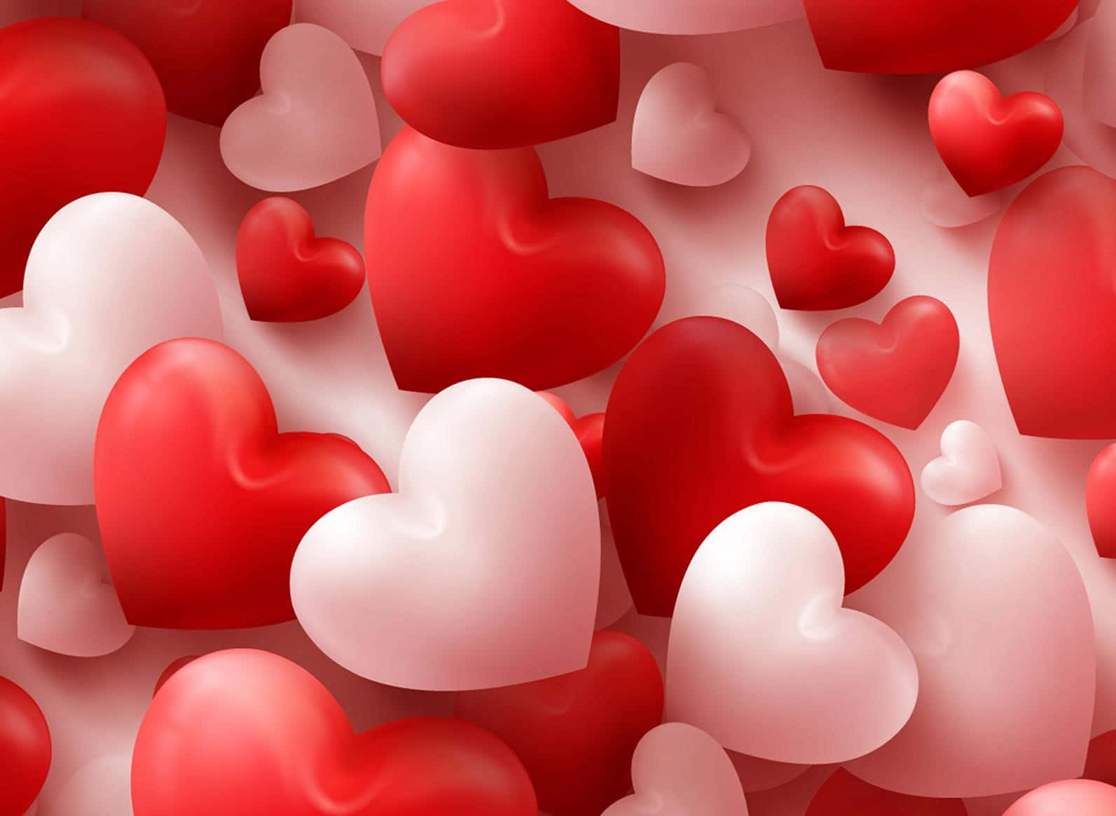 Trái Tim 3D Dễ Thương Màu Đỏ Và Hồng Cho Valentine Hình nền