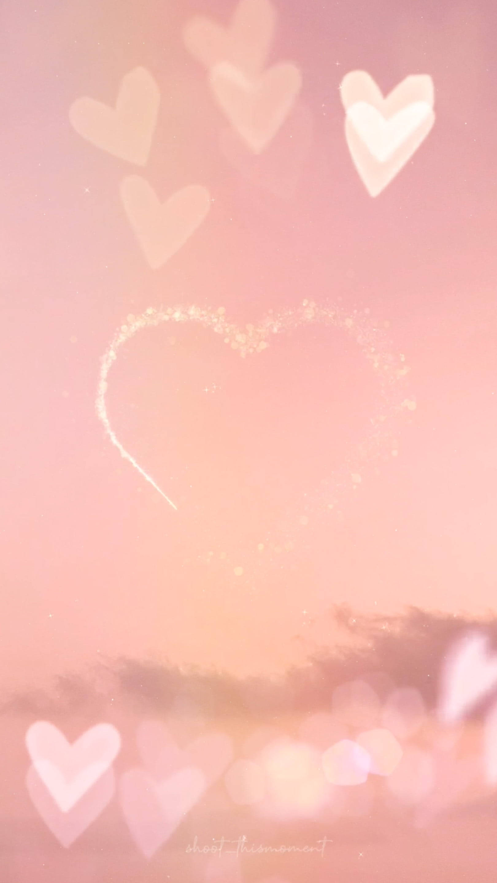 Trái Tim Bokeh Hồng Thẩm Mỹ Hình nền