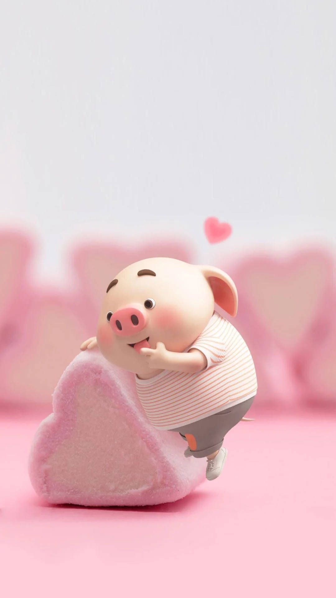 Trái Tim Marshmallow Heo Dễ Thương Hình nền