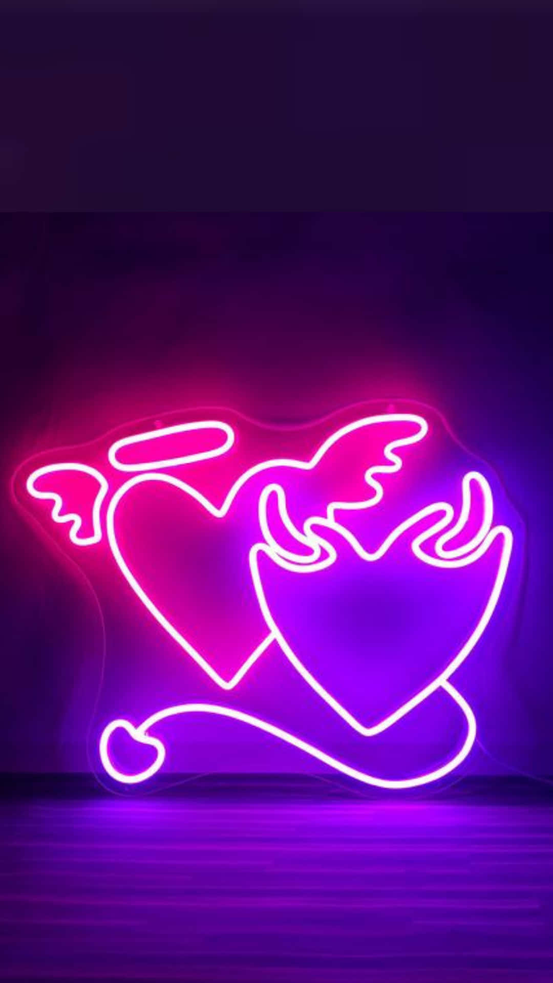Trái Tim Neon Baddie Tím Thẩm Mỹ Hình nền