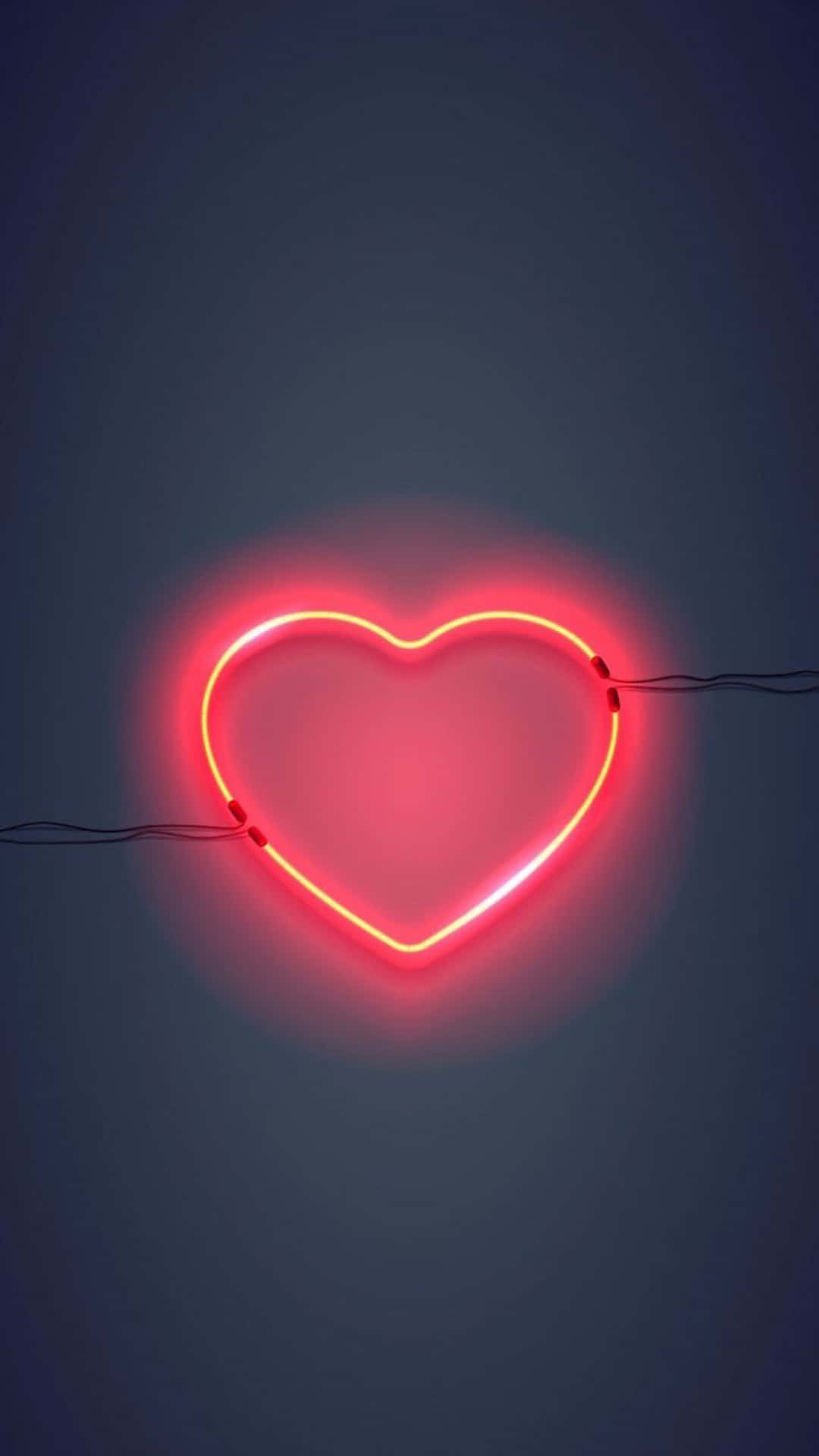 Trái tim neon hồng dễ thương có dây Hình nền