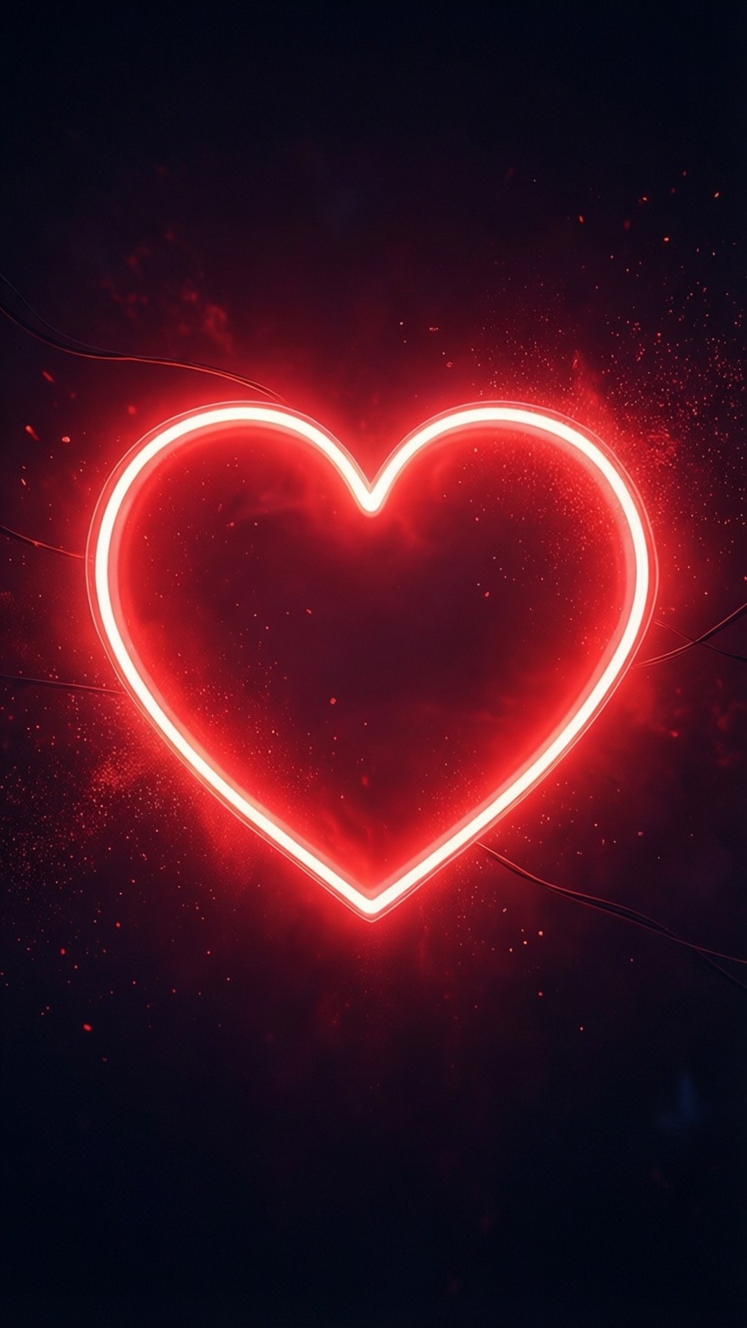 Trái tim phát sáng đỏ neon Hình nền