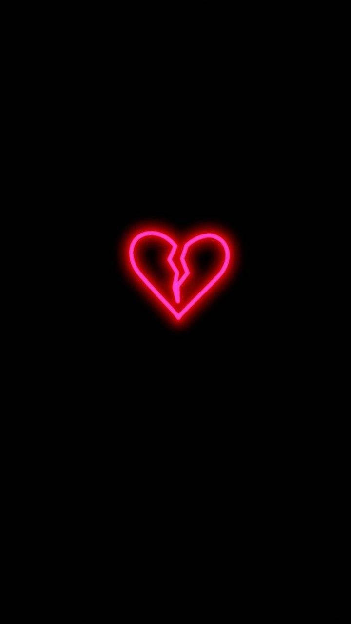 Trái Tim Vỡ Màu Hồng Neon Cho iPhone Hình nền