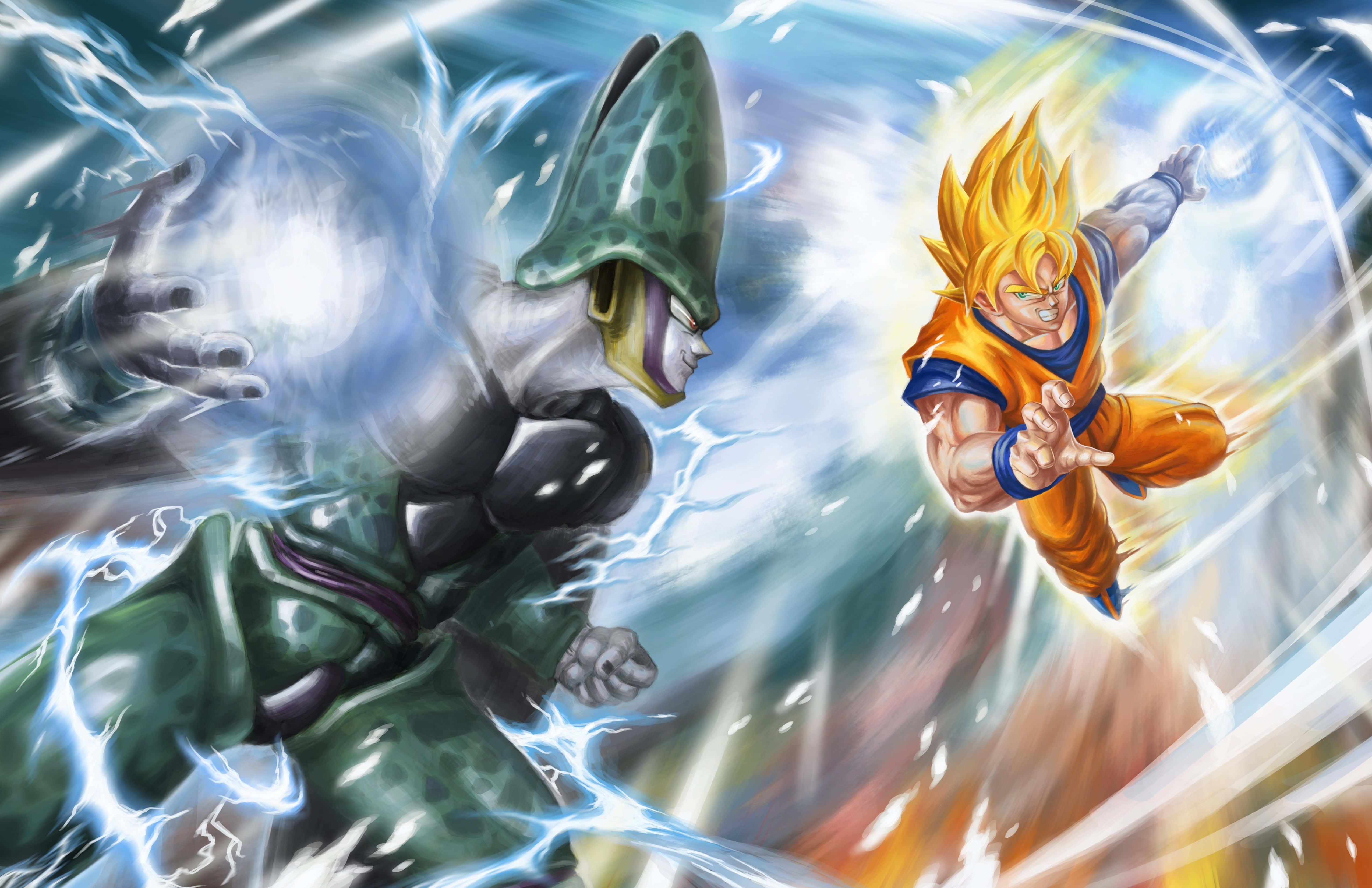 Trận chiến khốc liệt giữa Goku và Vegeta trong Dragon Ball Z Hình nền