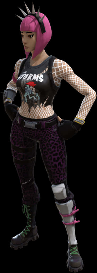 Trang phục nhân vật punk Fortnite Hình nền