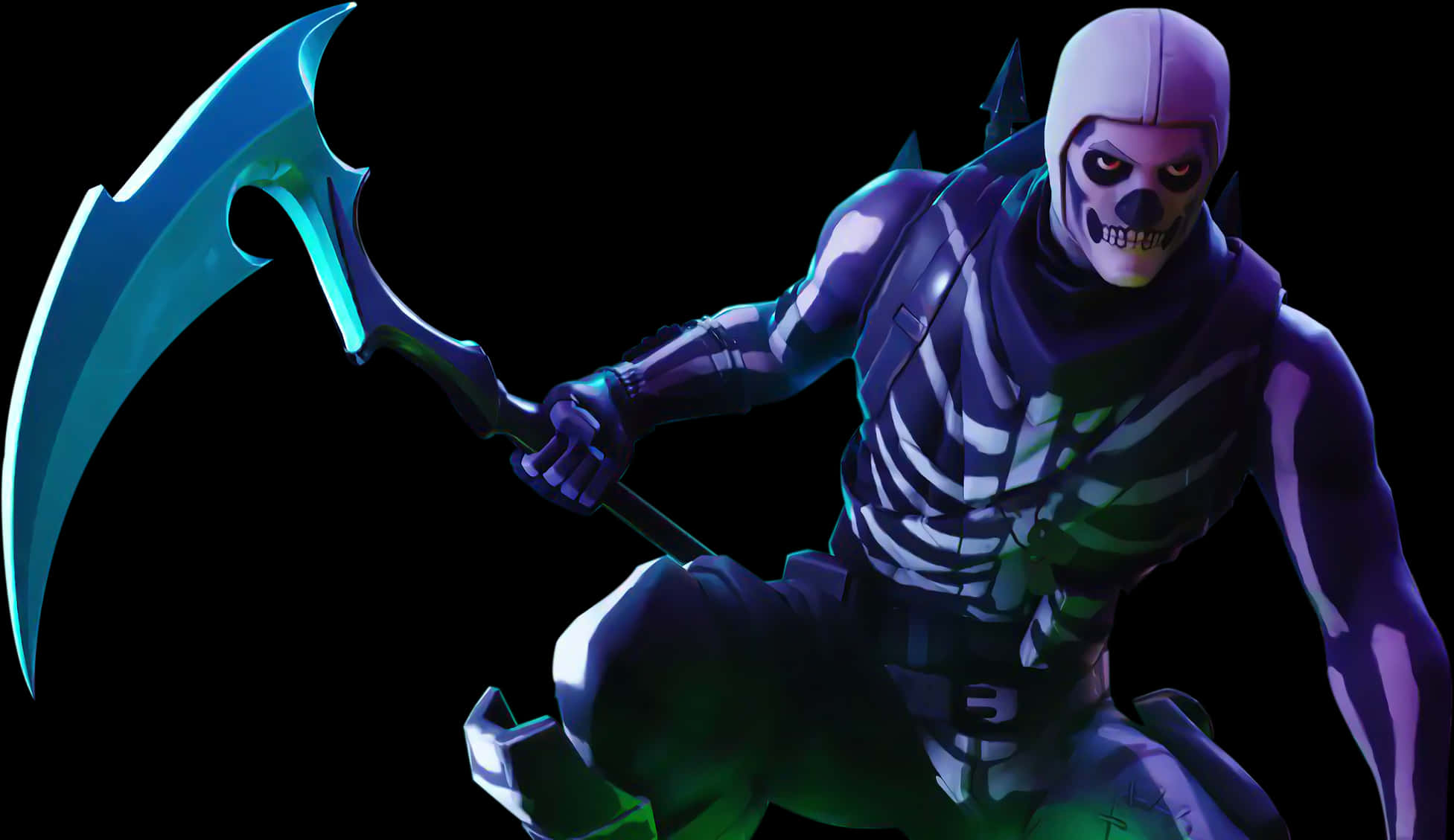 Trang phục Skull Trooper Fortnite với lưỡi hái Hình nền