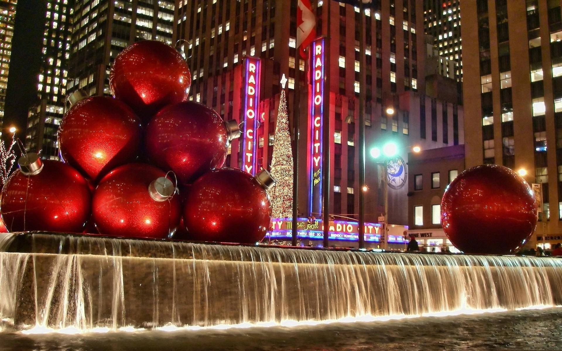 Trang trí đỏ Rockefeller Center Hình nền