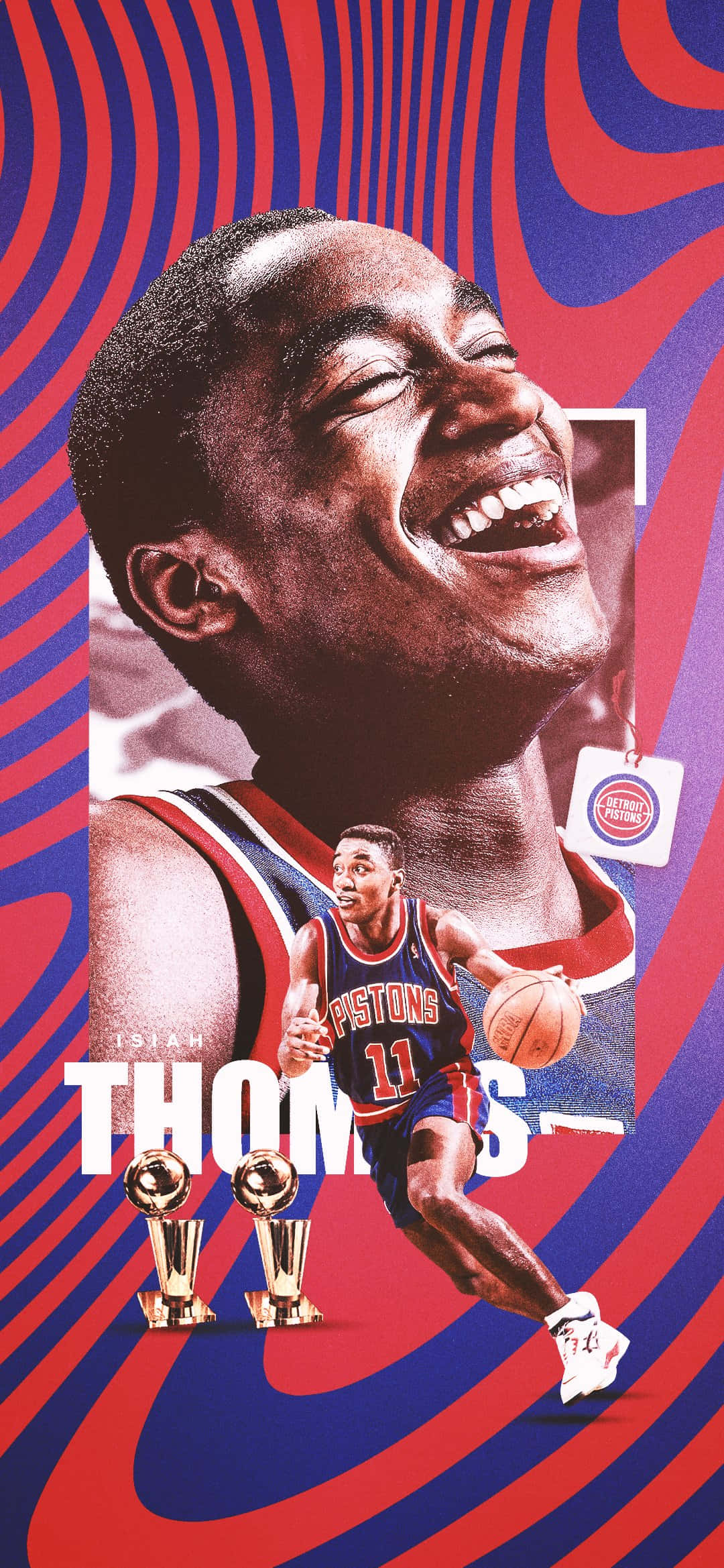 Tranh áp phích nghệ thuật về cựu cầu thủ bóng rổ chuyên nghiệp người Mỹ Isiah Thomas Hình nền