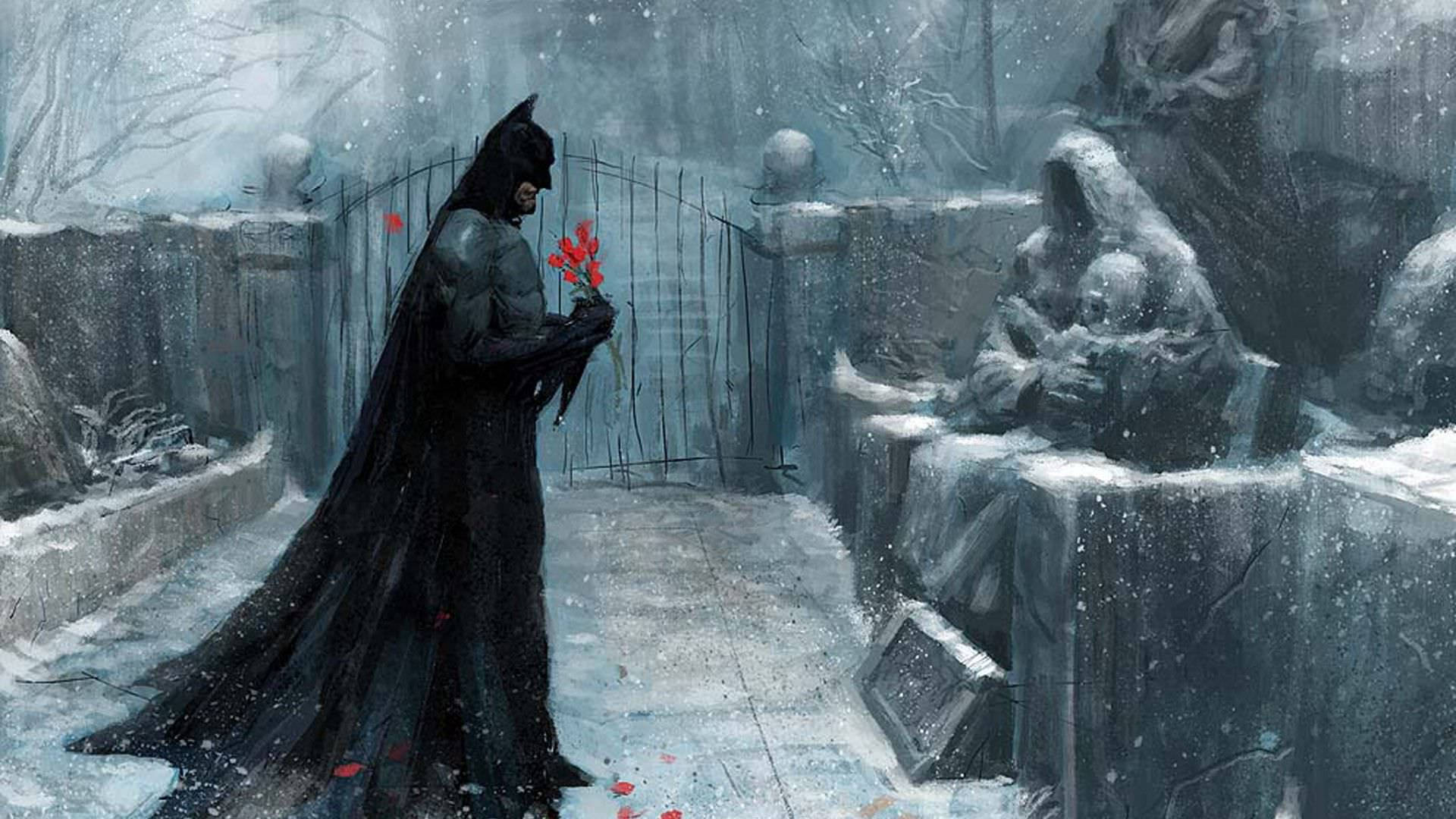 Hình nền tranh Batman trong nghĩa trang