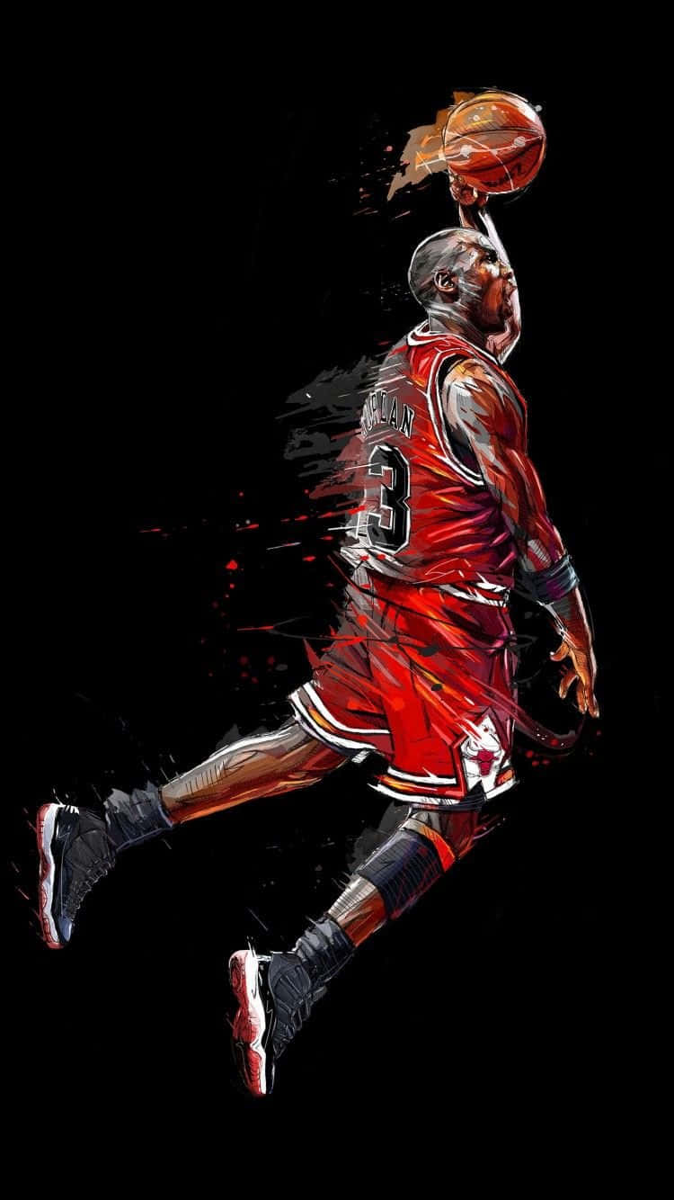Tranh kỹ thuật số Michael Jordan trên iPhone Hình nền