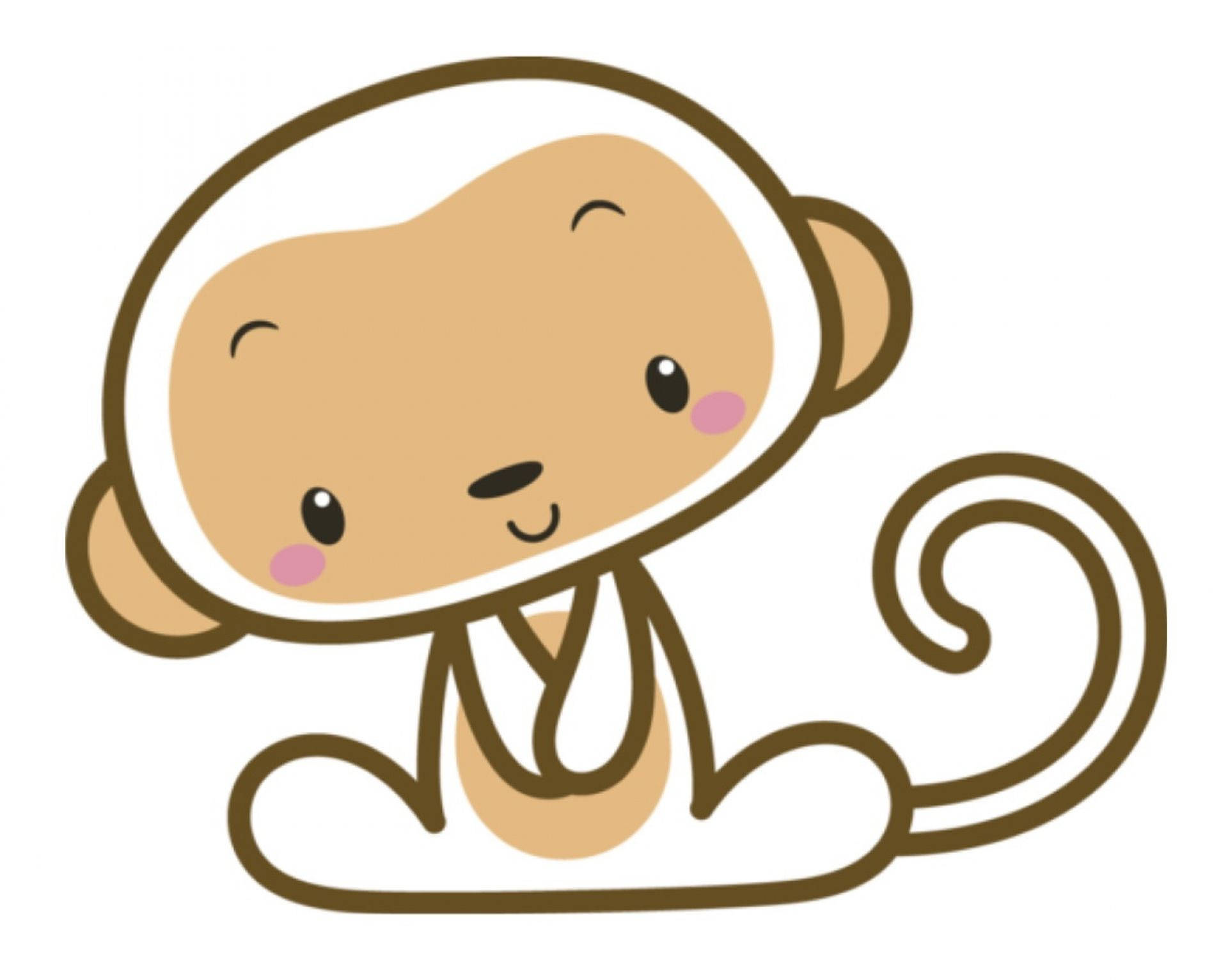 Tranh nghệ thuật khỉ dễ thương tối giản Hình nền