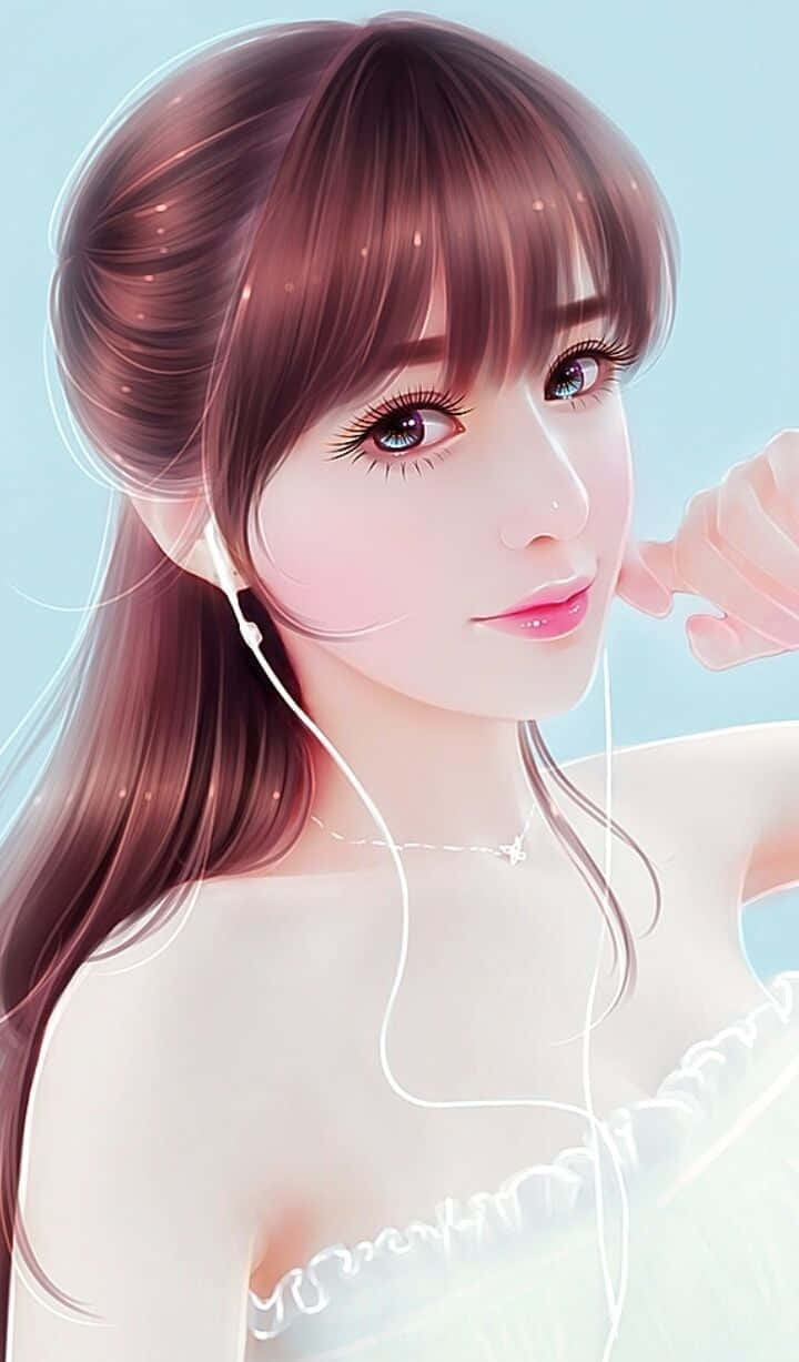 Tranh Nghệ Thuật Số Cô Gái Xinh Đẹp Hình nền